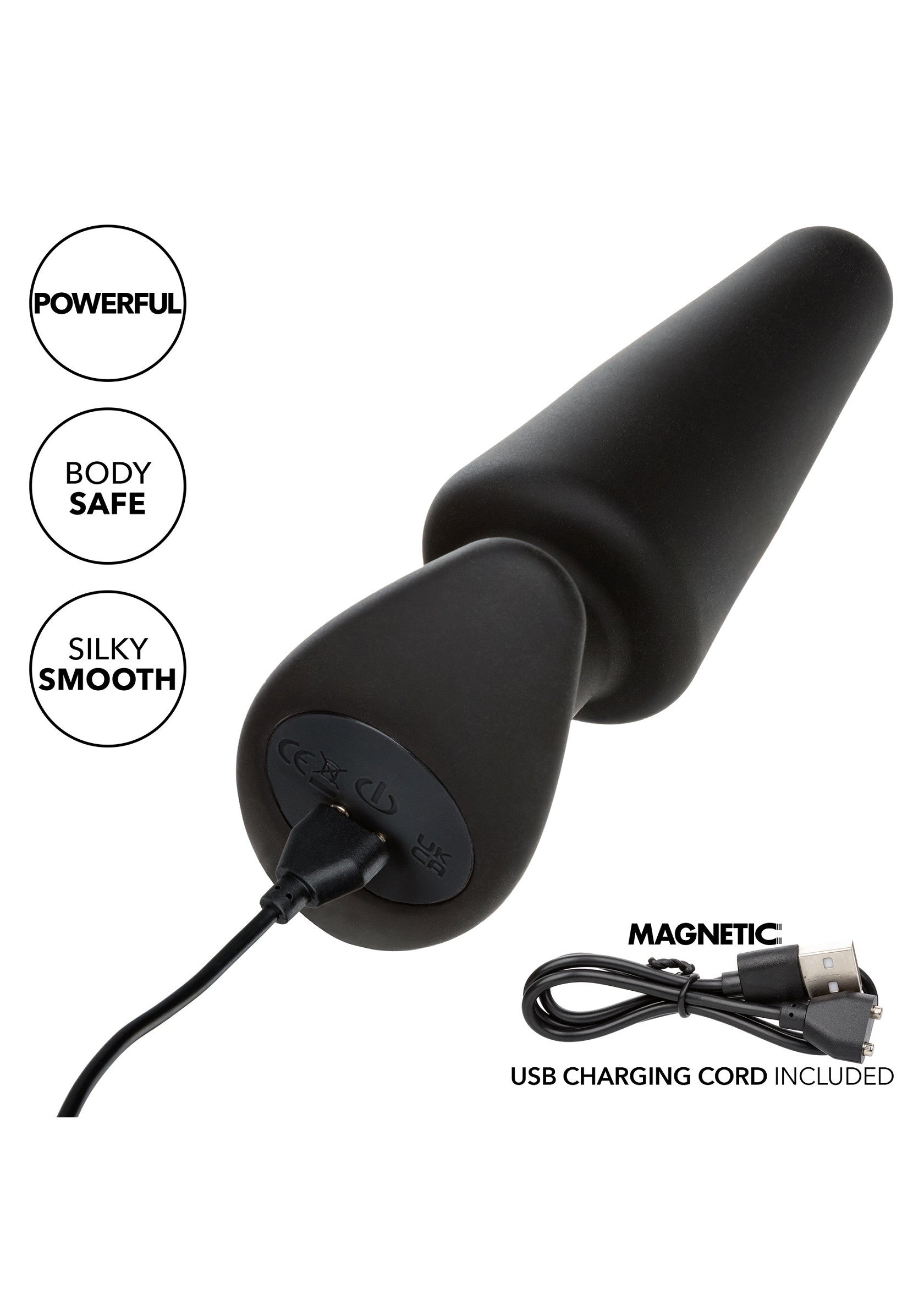 Plug anal noir rechargeable, puissant et doux comme de la soie pour un plaisir intense et confortable. Câble de chargement USB inclus.; Oplaadbare zwarte anale plug, krachtig & zijdezacht voor intens & comfortabel plezier. Inclusief USB-oplaadkabel.; Rechargeable black anal plug, powerful & silky smooth for intense & comfortable pleasure. USB charging cord included.
