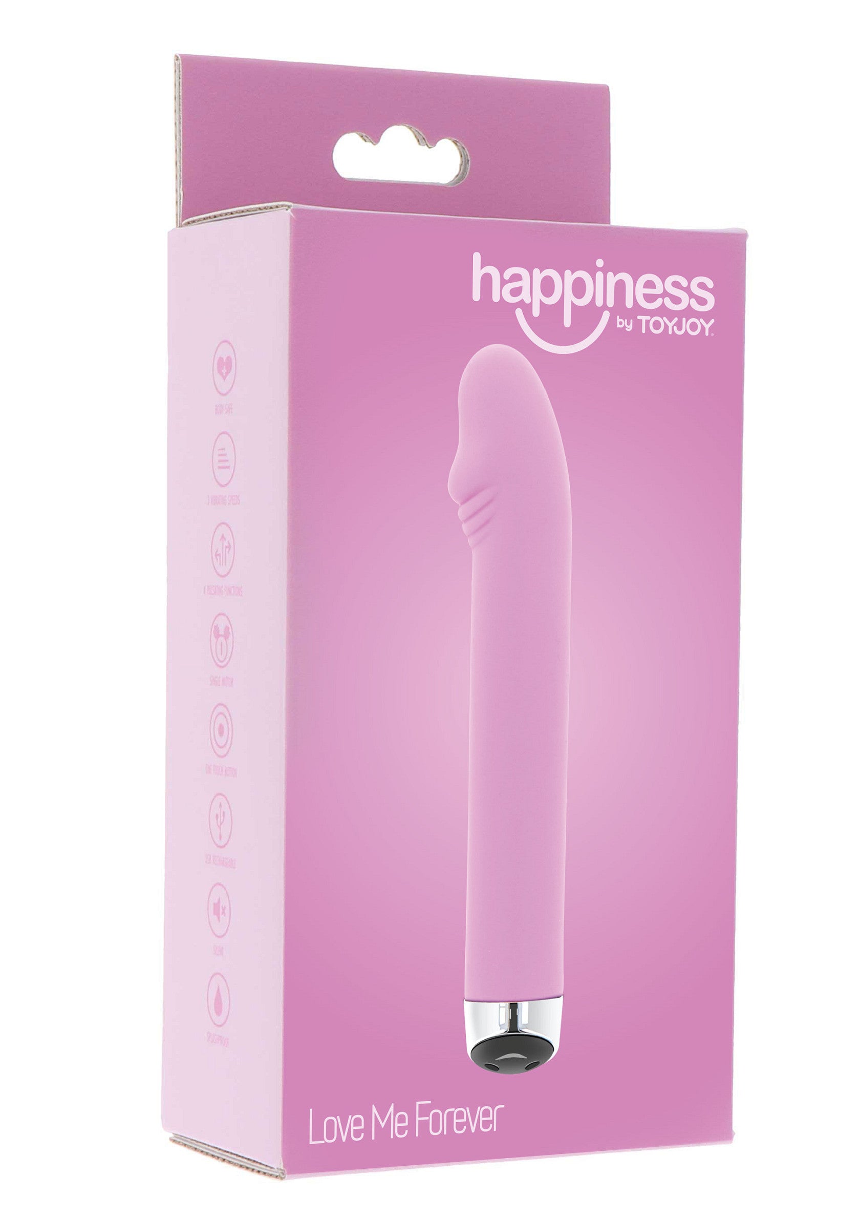 Vibromasseur Happiness Love Me Forever de Toyjoy. Rose, pour le plaisir!; Happiness Love Me Forever vibrator van Toyjoy. Roze, voor plezier!; Happiness Love Me Forever vibrator by Toyjoy. Pink, for pleasure!