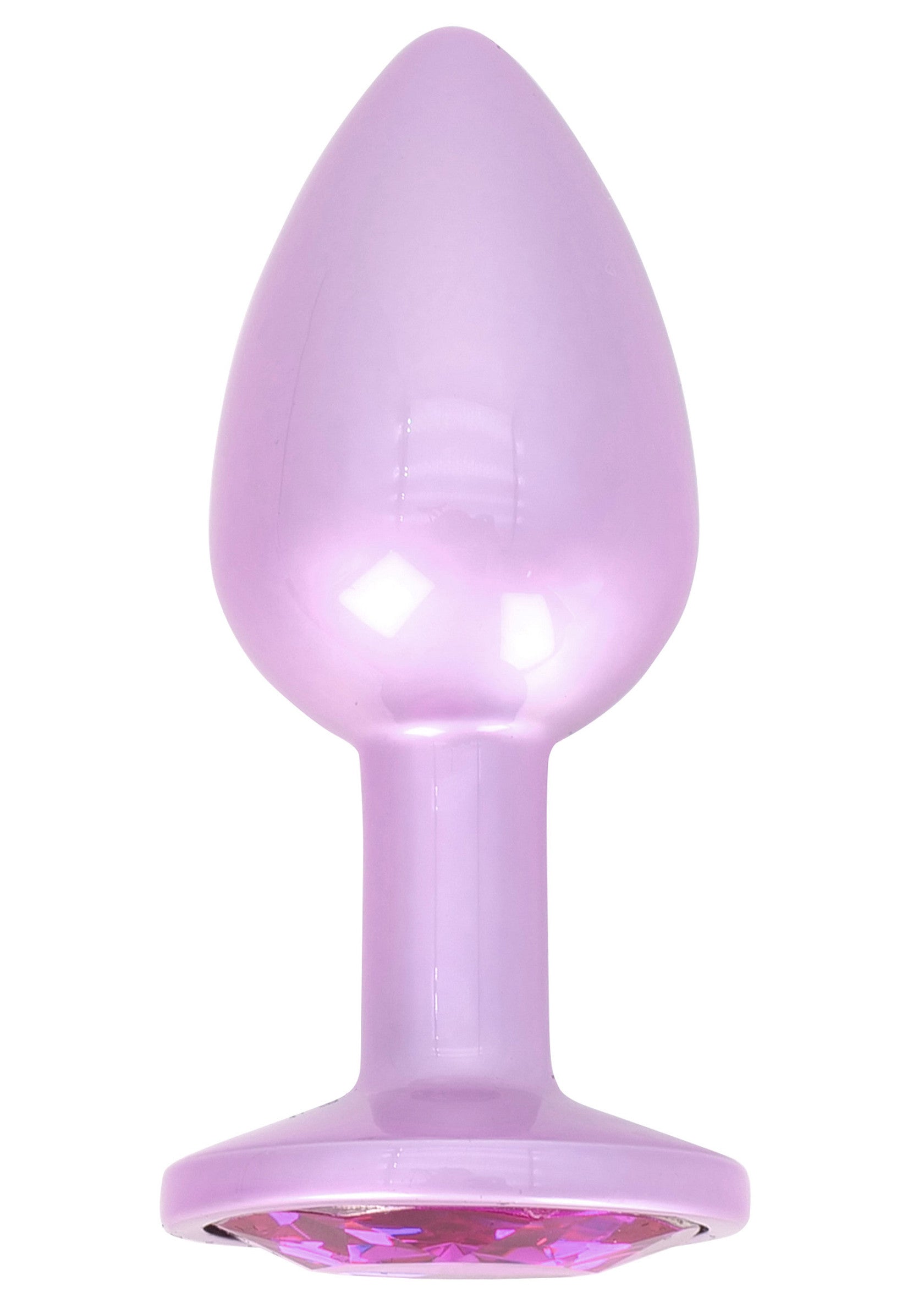 Plug anal lilas avec bijou pour le plaisir et l'exploration sensuelle.; Lila anale plug met juweel voor plezier en sensuele ontdekking.; Lilac anal plug with jewel for pleasure and sensual exploration.