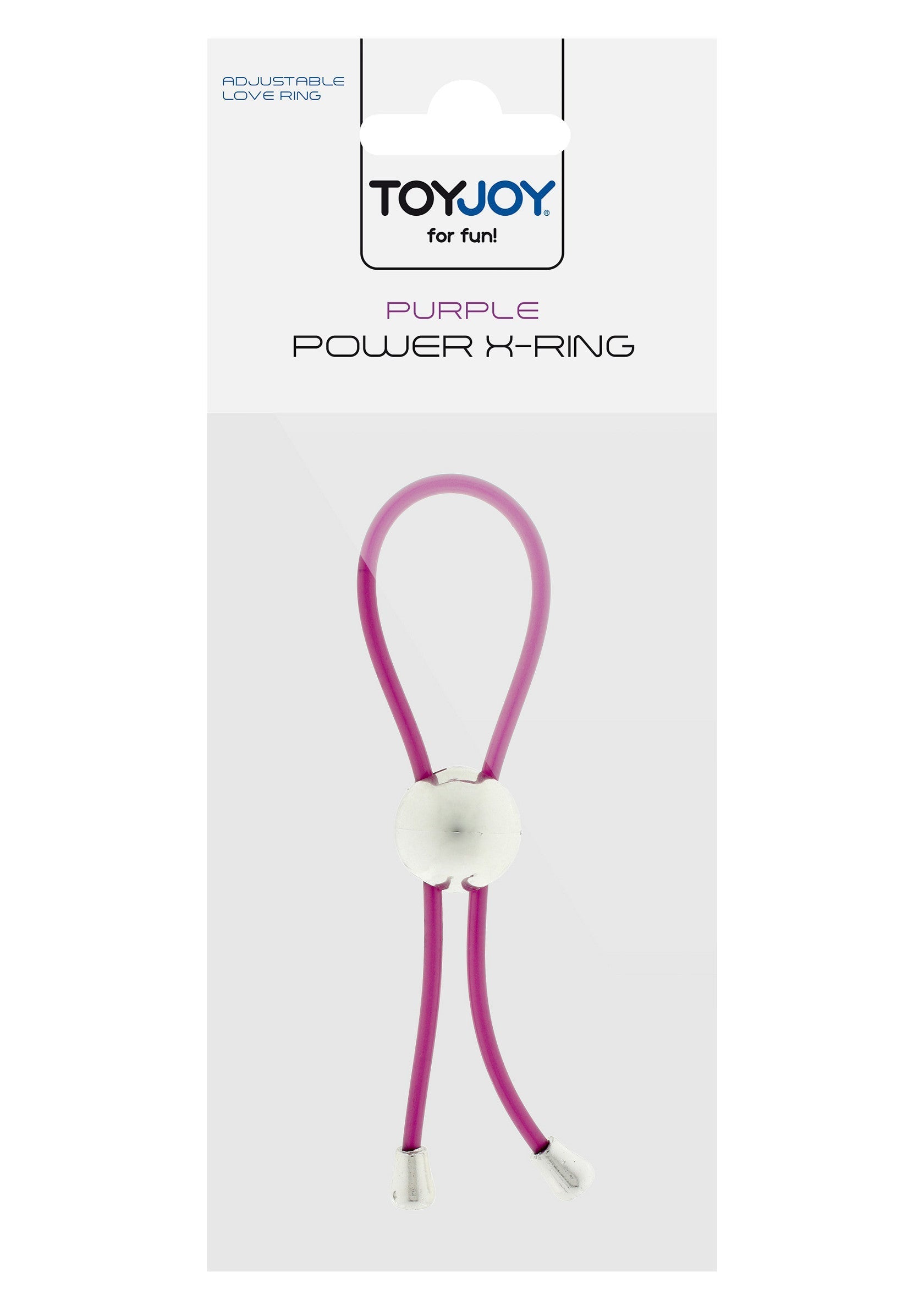 Anneau pénien violet réglable ToyJoy Power X-Ring pour plus de plaisir.; ToyJoy Power X-Ring paarse verstelbare penisring voor meer plezier.; ToyJoy Power X-Ring purple adjustable cock ring for more pleasure.
