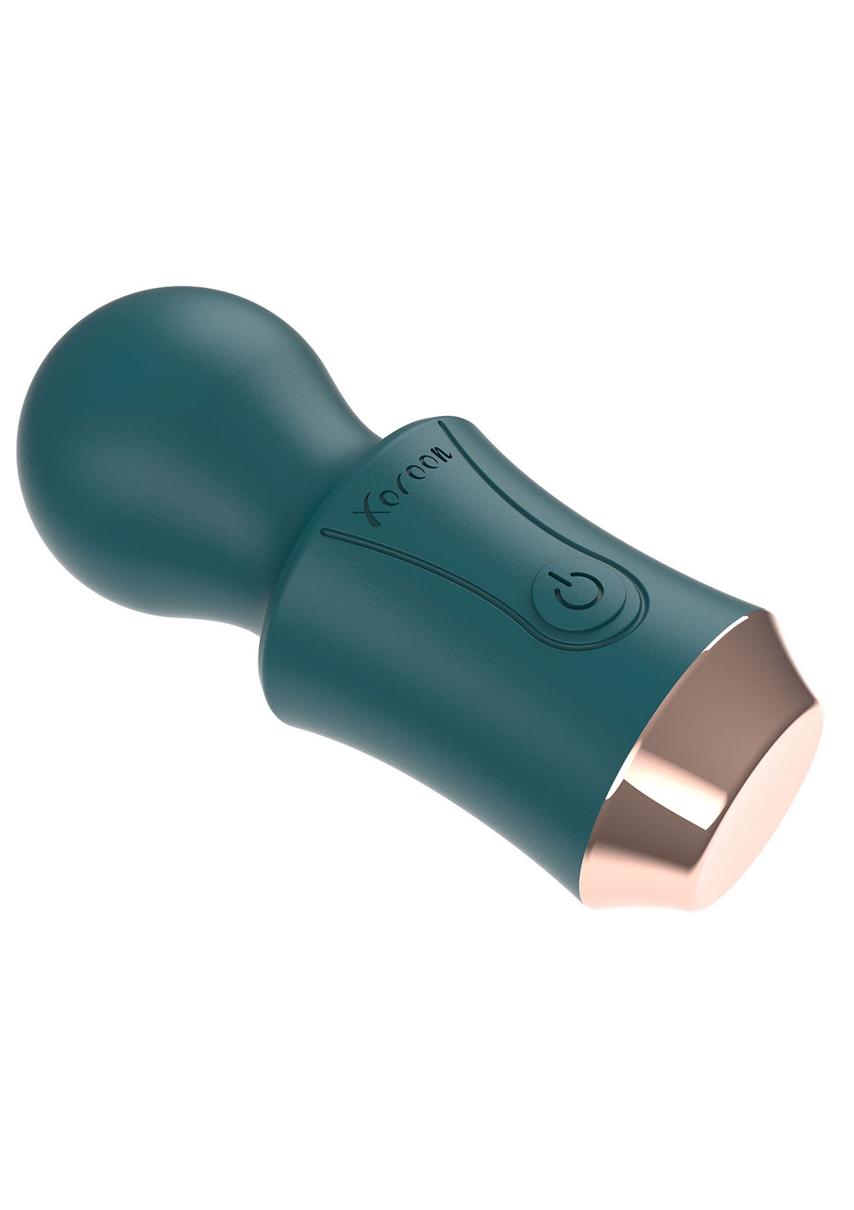 Masseur personnel Xoreax en vert et or rose. Idéal pour la relaxation et le plaisir.; Xoreax persoonlijke stimulator in groen en roségoud. Ideaal voor ontspanning en genot.; Xoreax personal massager in teal and rose gold. Ideal for relaxation and pleasure.