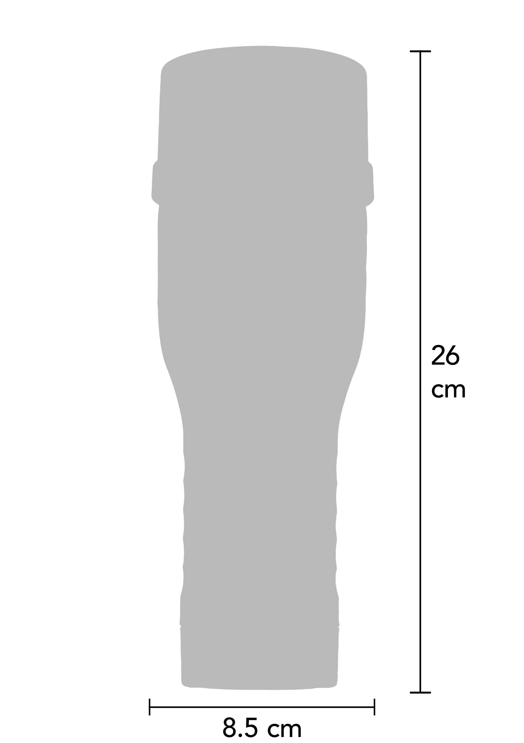 Schéma technique du produit : hauteur 26 cm, diamètre 8,5 cm; Technische schema van het product: hoogte 26 cm, diameter 8,5 cm; Product technical drawing: 26 cm height, 8.5 cm diameter