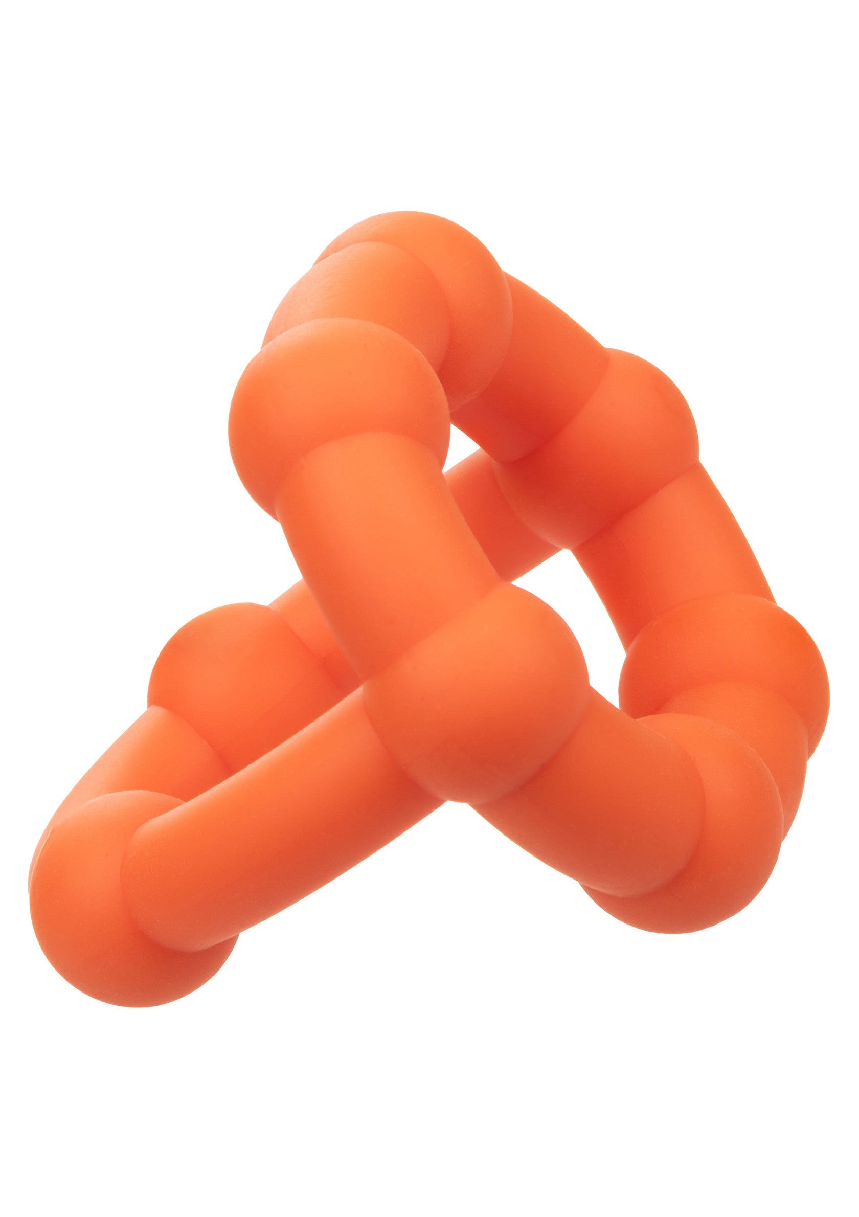 Anneau de dentition orange souple pour bébé, soulage les gencives douloureuses.; Flexibele oranje bijtring voor baby's, verlicht pijnlijk tandvlees.; Flexible orange baby teether, soothes sore gums.