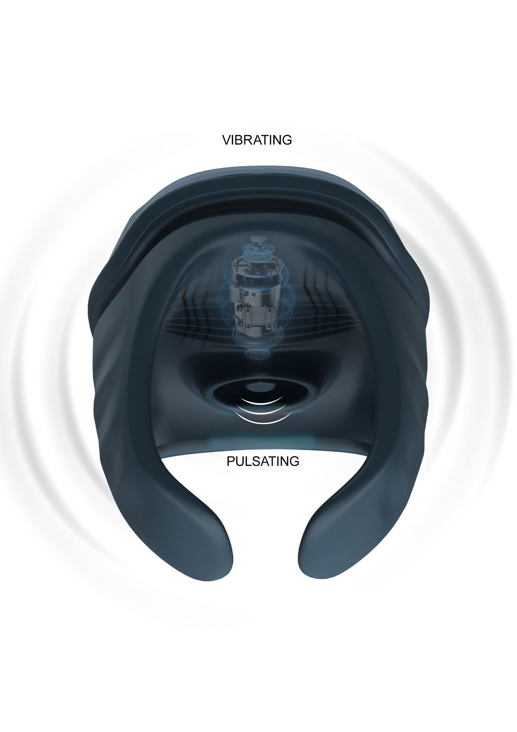 Anneau vibrant et pulsant pour une expérience intense et diversifiée.; Vibrerende en pulserende ring voor een intense en gevarieerde ervaring.; Vibrating and pulsating ring for an intense and varied experience.