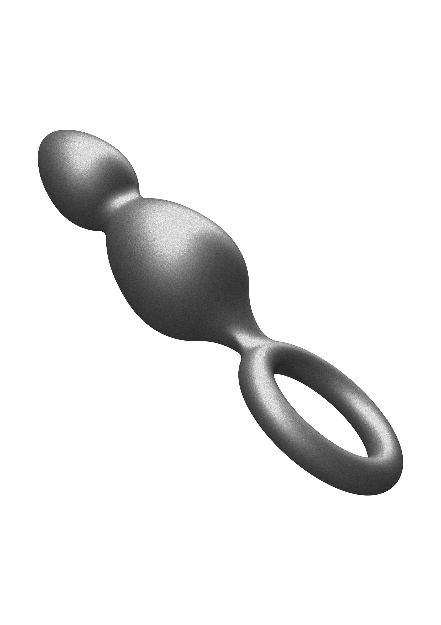 Plug anal en silicone lisse avec anneau de préhension pour une manipulation facile et un retrait confortable.; Gladde siliconen anale plug met handige ring voor eenvoudige hantering en comfortabel verwijderen.; Smooth silicone butt plug with a convenient ring for easy handling and comfortable removal.