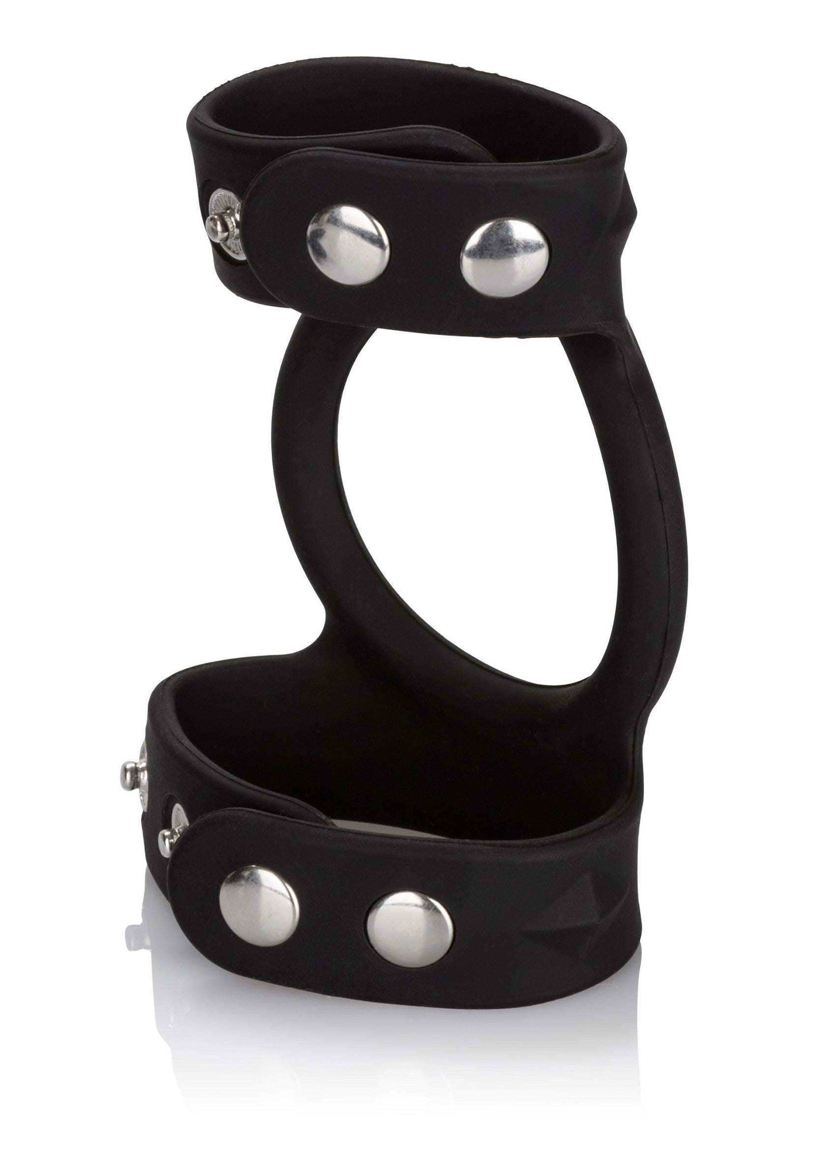 Cage de chasteté noire avec détails cloutés. Accessoire érotique de haute qualité.; Zwarte kuisheidskooi met noppendetails. Erotisch accessoire van hoge kwaliteit.; Black chastity cage with studded details. High-quality erotic accessory.