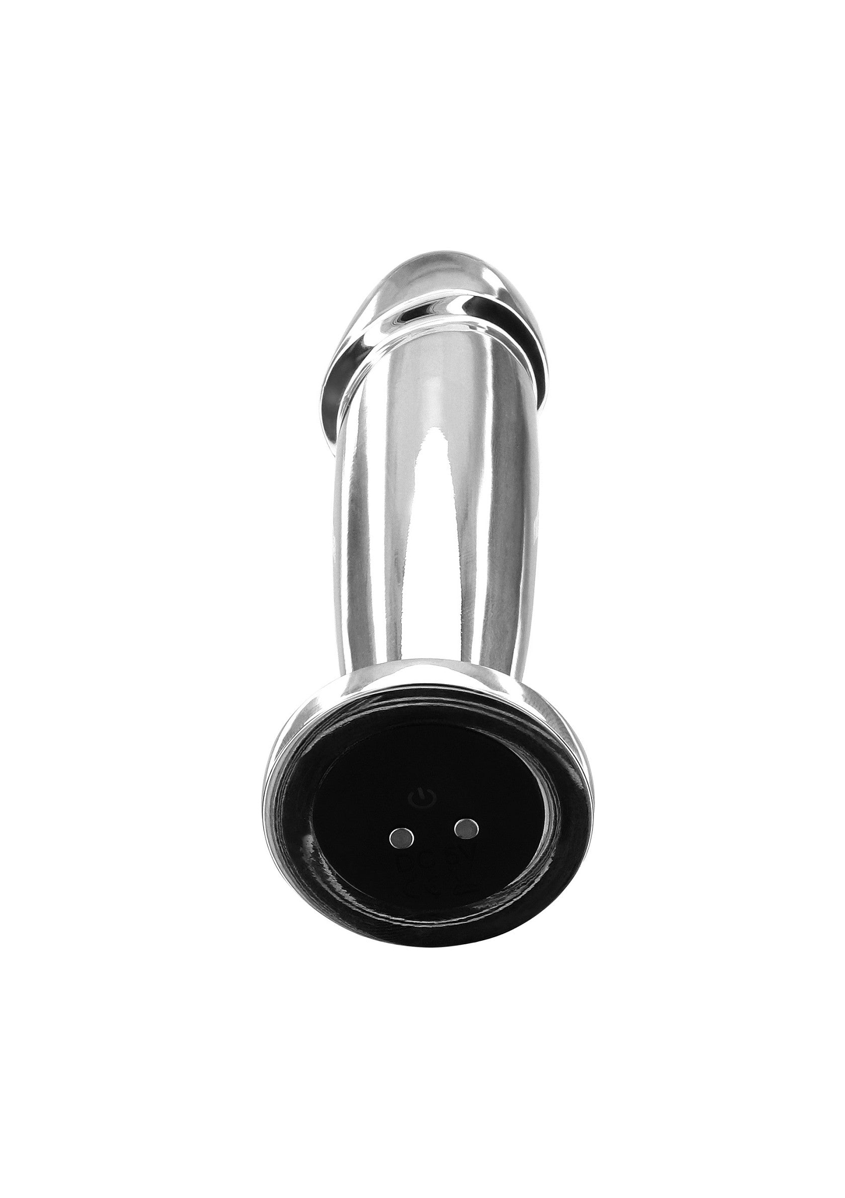 Plug anal en métal lisse pour une expérience intense et luxueuse.; Gladde metalen anale plug voor een intense en luxueuze ervaring.; Smooth metal anal plug for an intense and luxurious experience.