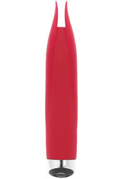 Vibromasseur rouge vibrant, pour un plaisir intense et ciblé. Design élégant et ergonomique.; Vibrerende rode vibrator voor intense en gerichte stimulatie. Elegant en ergonomisch ontwerp.; Vibrating red vibrator for intense and targeted stimulation. Elegant and ergonomic design.