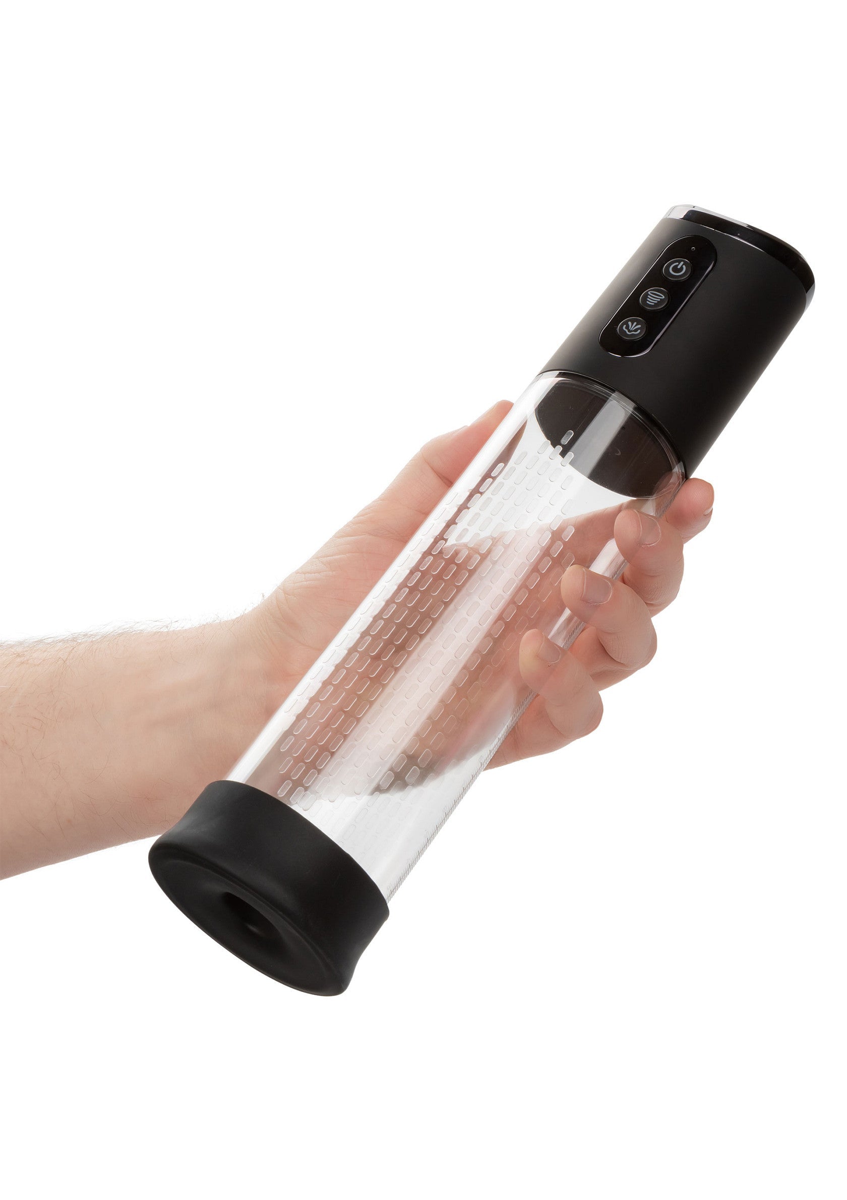 Pompe pénienne électrique pour l'amélioration de la performance et du plaisir sexuel.; Elektrische penispomp voor verbetering van prestaties en seksueel genot.; Electric penis pump for performance enhancement and sexual pleasure.