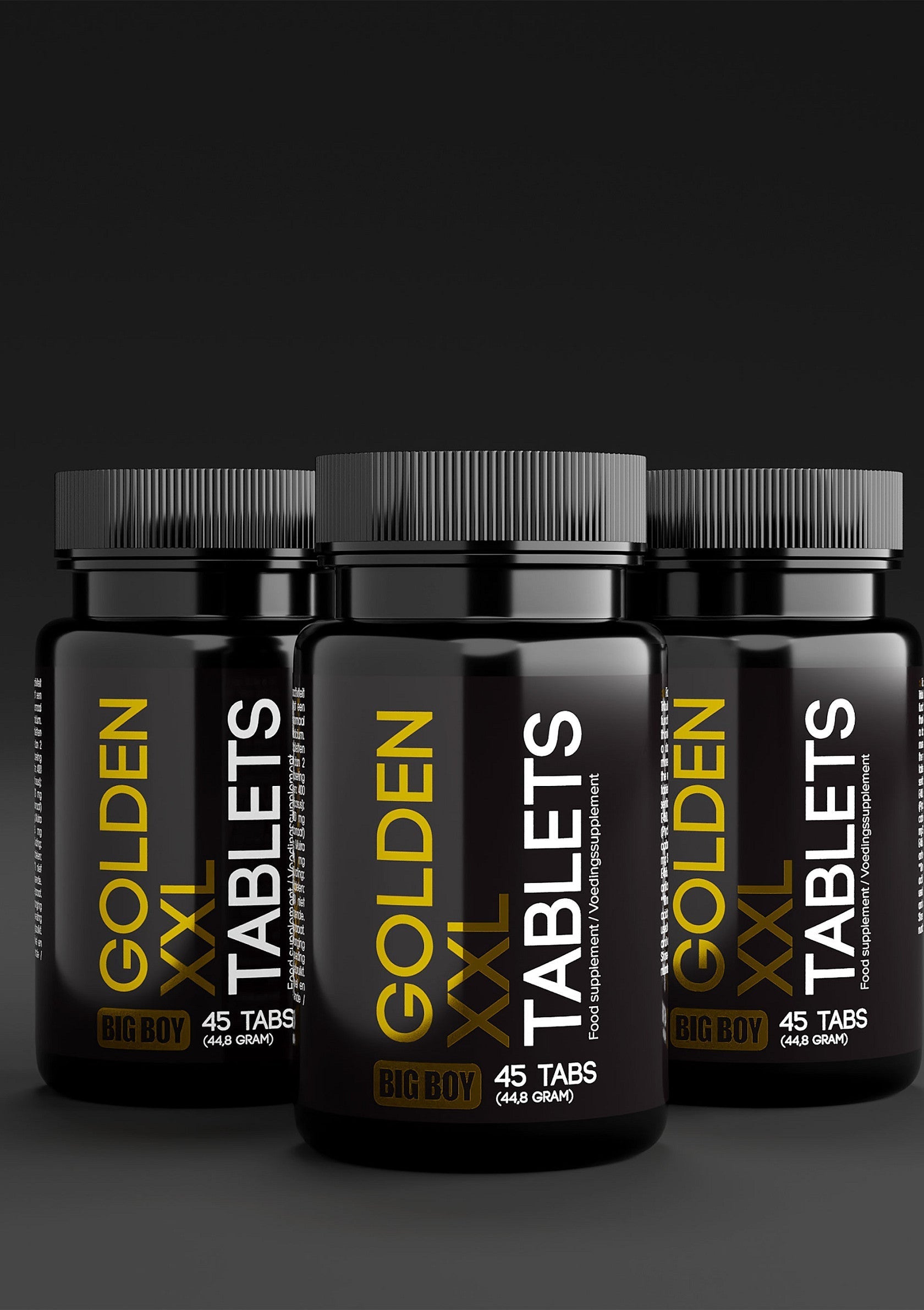 Pilules Golden XXL Big Boy pour suppléments alimentaires. 45 comprimés par flacon.; Golden XXL Big Boy-pillen voor voedingssupplementen. 45 tabletten per fles.; Golden XXL Big Boy pills for food supplements. 45 tablets per bottle.
