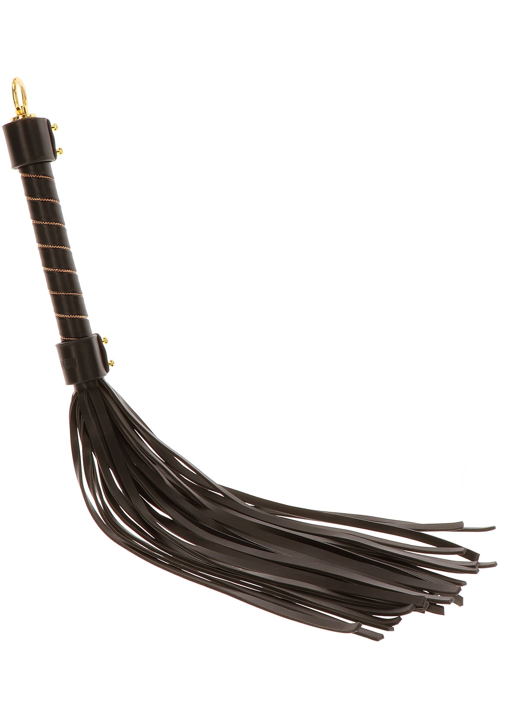 Cravache en cuir noir. Accessoire pour adultes. Jeu de rôle.; Zwarte leren zweep. Accessoire voor volwassenen. Rollenspel.; Black leather flogger. Adult accessory. Role play.