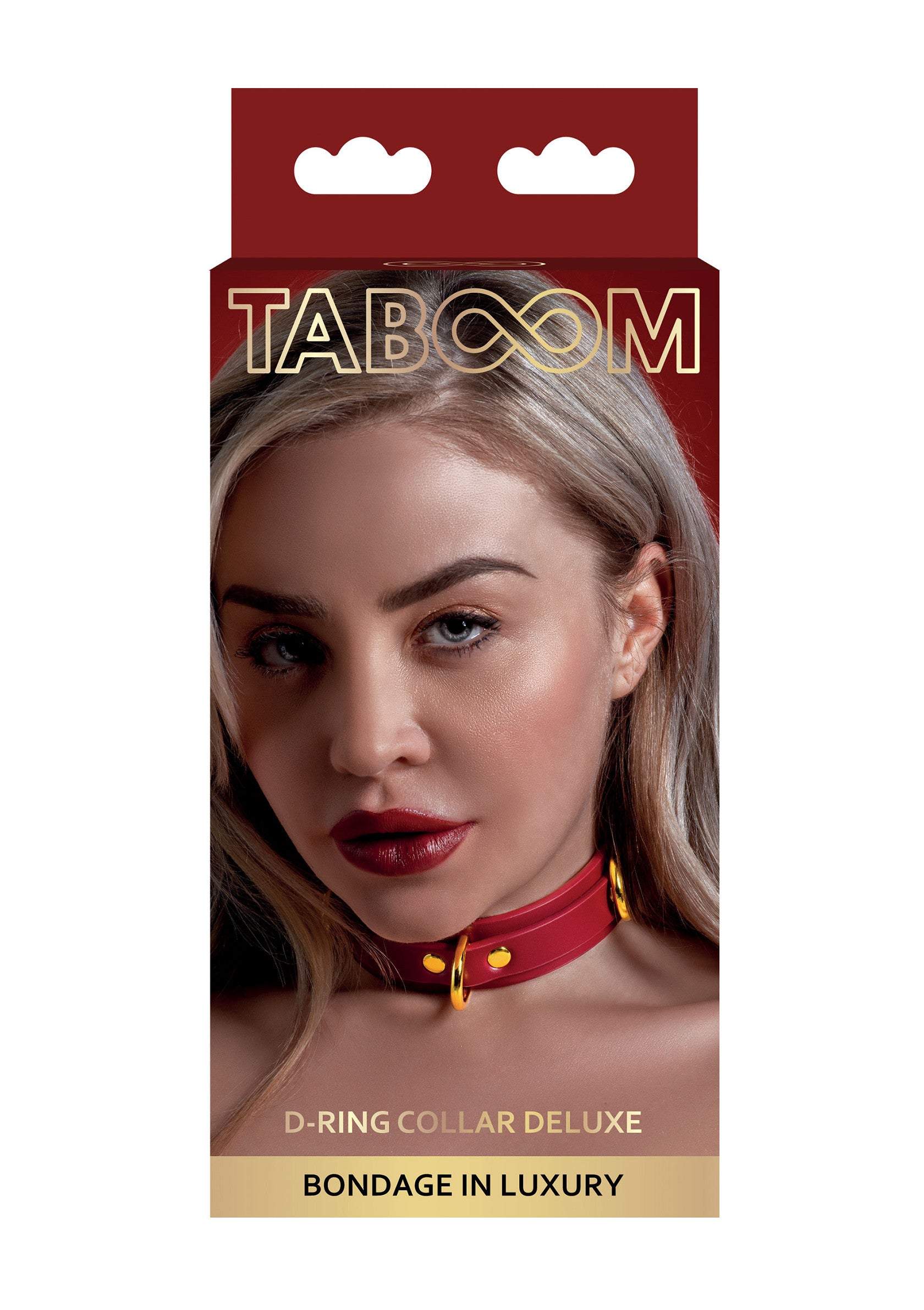 Collier D-Ring Deluxe Taboom. Un accessoire de bondage luxueux et élégant pour pimenter votre vie amoureuse.; Taboom D-Ring Collar Deluxe. Een luxe en elegante bondage accessoire om uw liefdesleven op te fleuren.; Taboom D-Ring Collar Deluxe. A luxurious and stylish bondage accessory to spice up your love life.