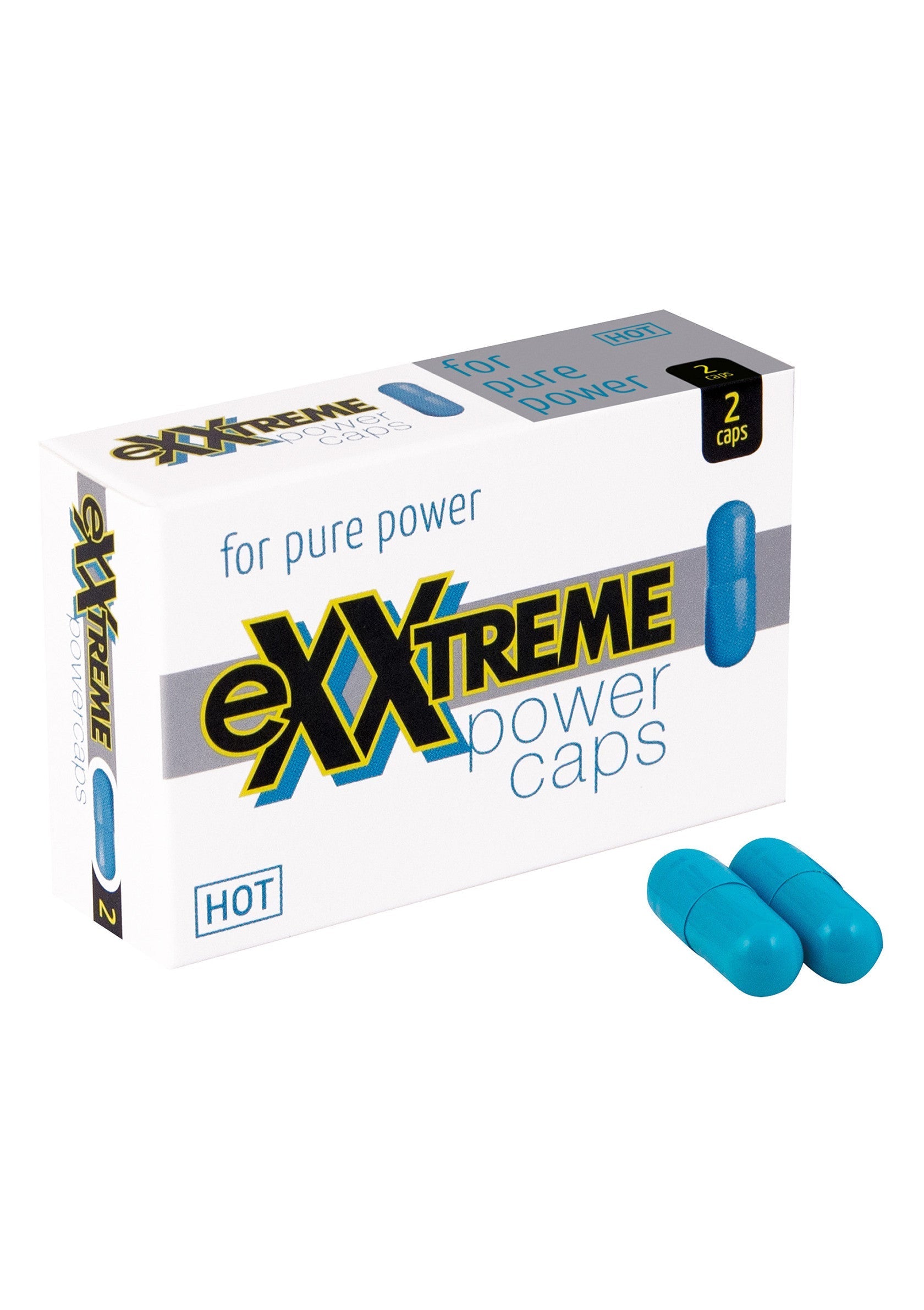 Exxtreme Power Caps - Pour une puissance pure, 2 capsules. Boostez votre énergie. HOT.; Exxtreme Power Caps - Voor pure kracht, 2 capsules. Boost je energie. HOT.; Exxtreme Power Caps - For pure power, 2 caps. Boost your energy. HOT.