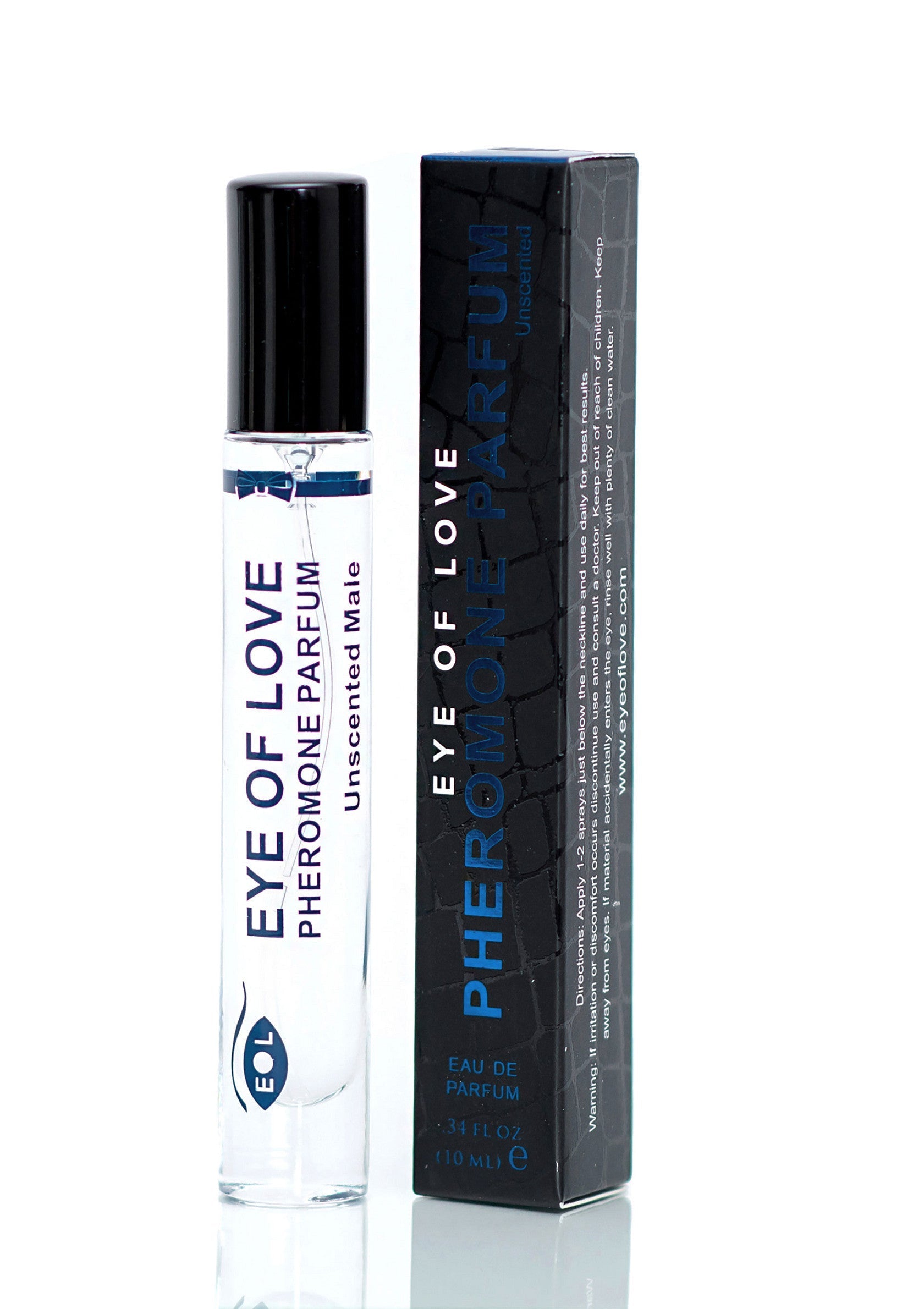 Parfum aux phéromones pour homme Eye of Love. Parfum sans parfum dans un flacon vaporisateur; Eye of Love feromoon parfum voor mannen. Geurloze parfum in spuitfles.; Eye of Love pheromone perfume for men. Unscented perfume in a spray bottle.