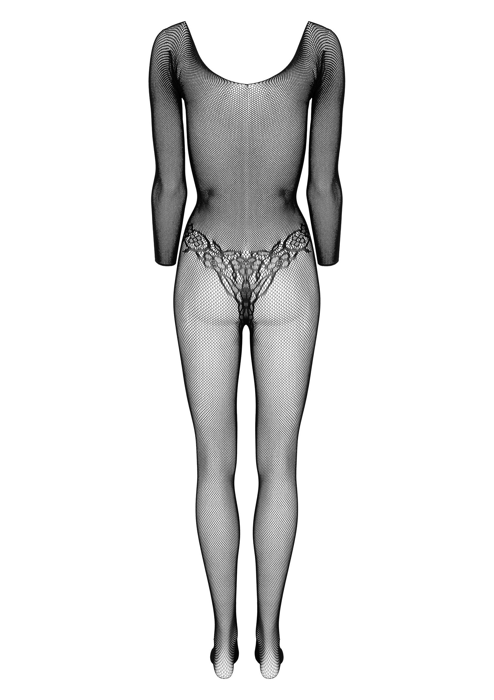 Body résille noir avec dentelle. Lingerie sexy et audacieuse.; Zwarte fishnet body met kant. Sexy en gewaagde lingerie.; Black fishnet bodysuit with lace detail. Sexy and daring lingerie.