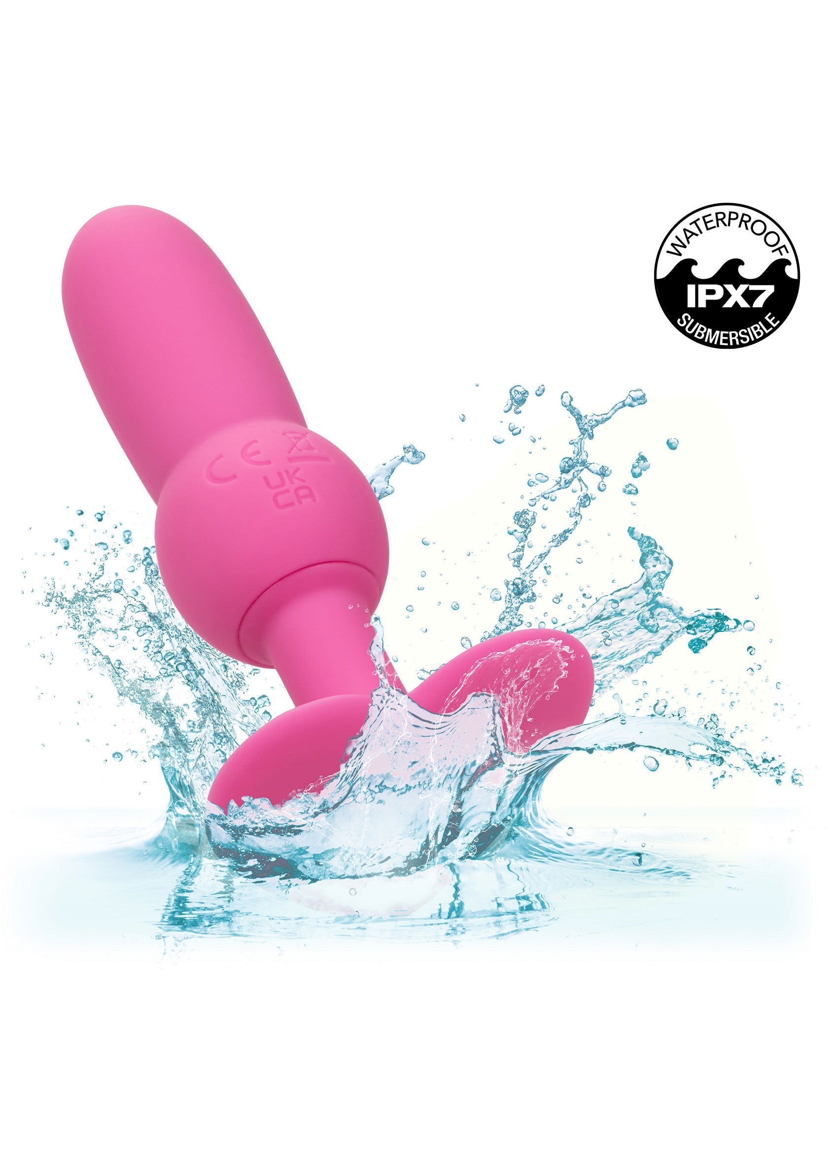 Vibromasseur rose étanche IPX7 pour des plaisirs aquatiques intenses. Découvrez de nouvelles sensations!; Roze vibrator, IPX7 waterdicht voor intense waterpret. Ontdek nieuwe sensaties!; Waterproof IPX7 pink vibrator for intense aquatic fun. Discover new sensations!