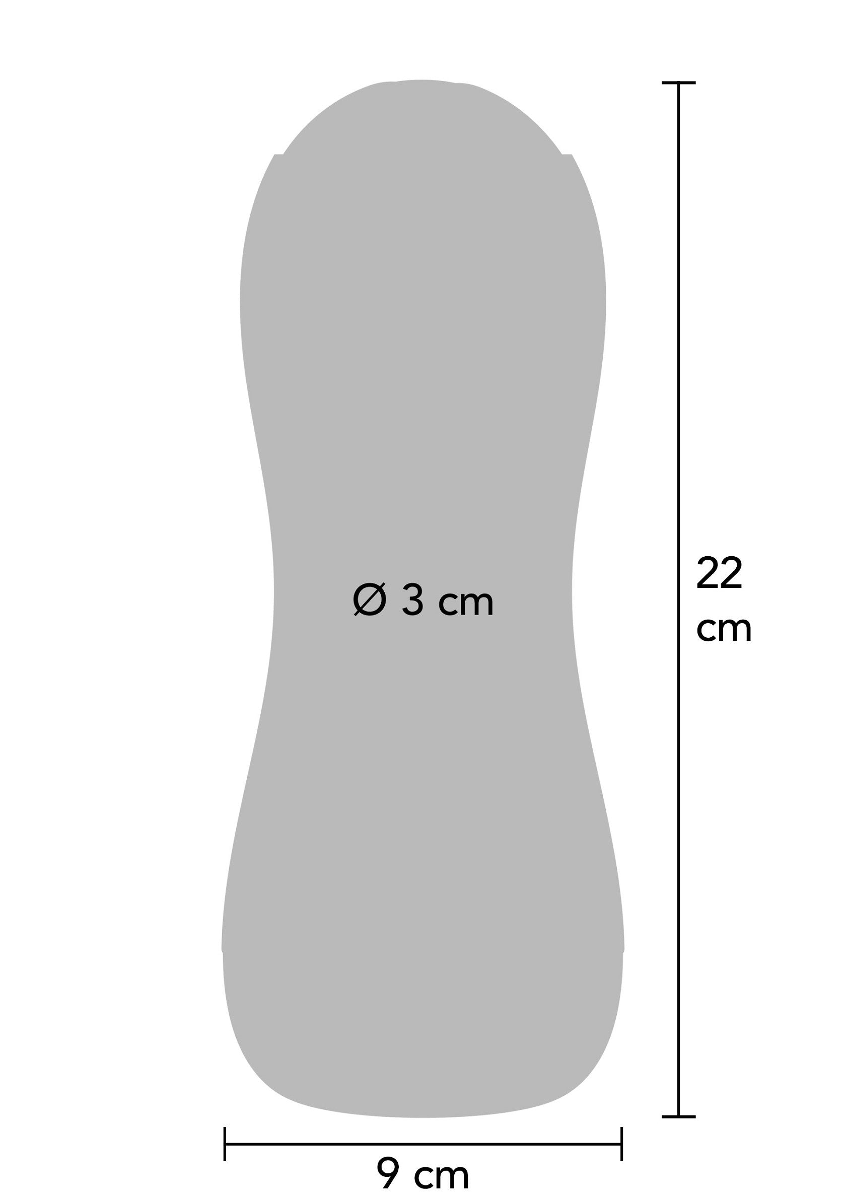Dimensions du produit : 22 cm de hauteur, 9 cm de largeur, diamètre central de 3 cm.; Productafmetingen: 22 cm hoog, 9 cm breed, 3 cm middellijn.; Product dimensions: 22 cm high, 9 cm wide, 3 cm center diameter.