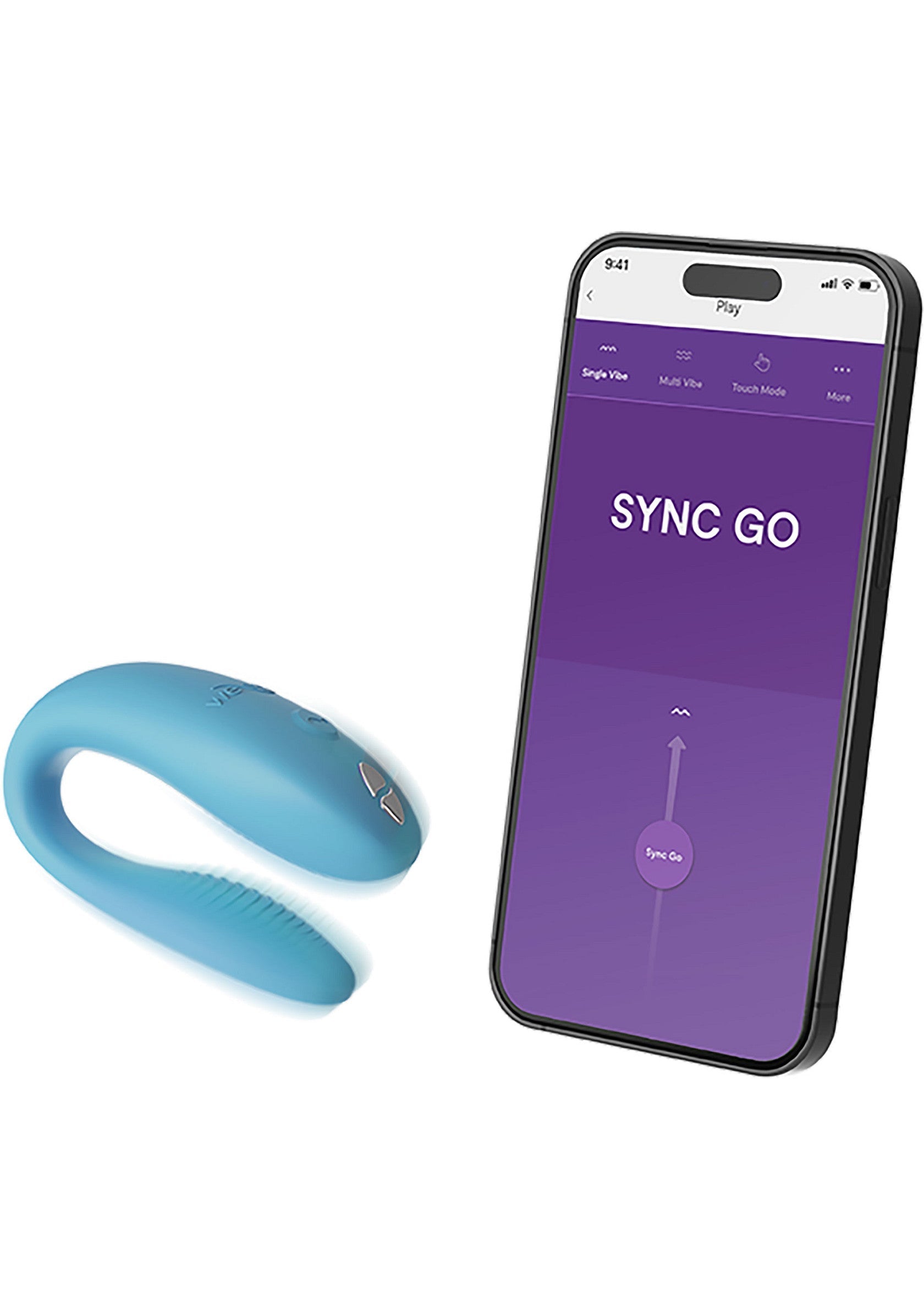 Vibromasseur connecté Sync Go pour une expérience personnalisée et intense. Contrôle via application.; Sync Go verbonden vibrator voor een gepersonaliseerde en intense ervaring. Bediening via app.; Sync Go connected vibrator for a personalized and intense experience. Controlled via app.