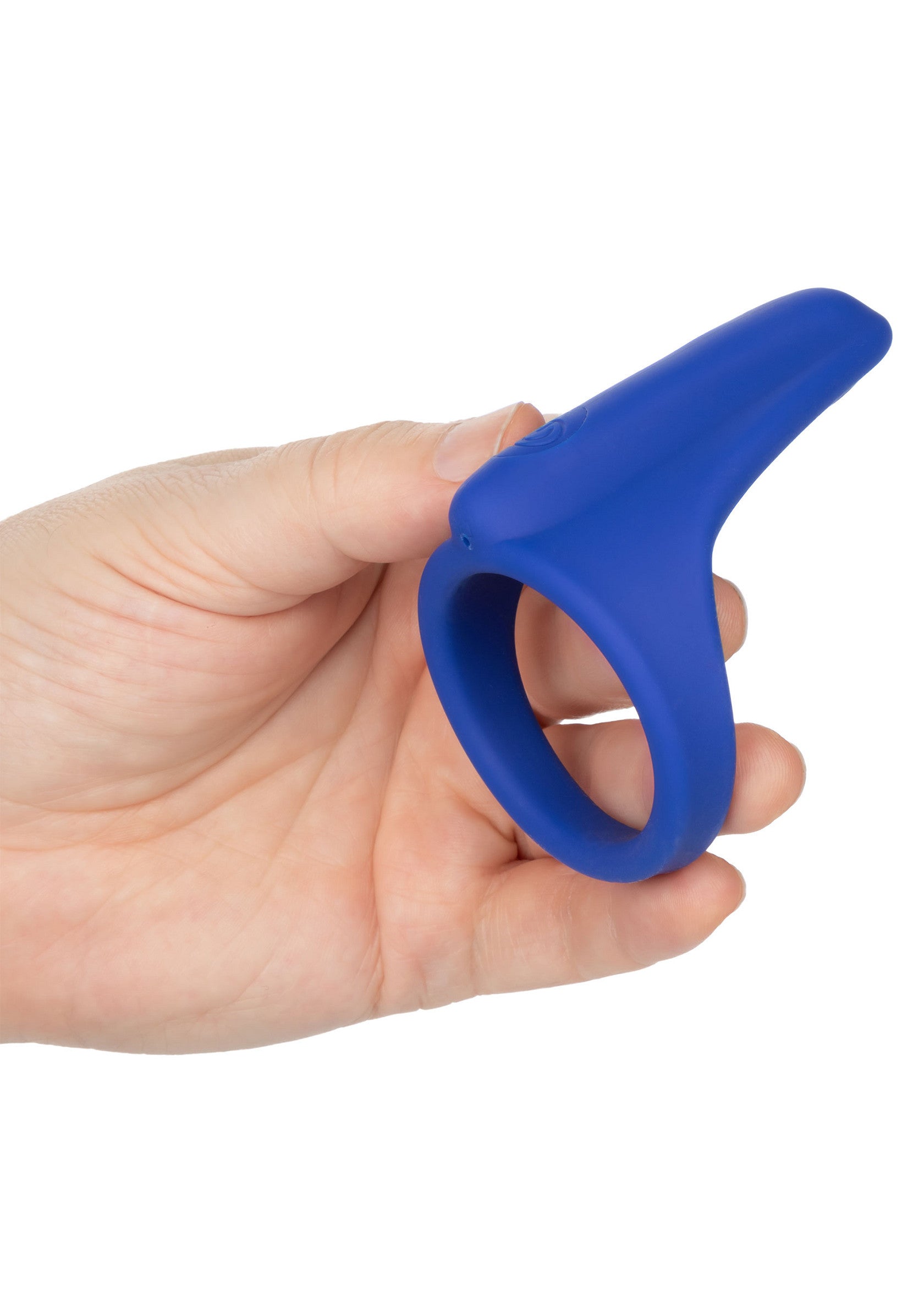 Anneau pénien vibrant bleu pour une expérience intense et prolongée.; Blauwe vibrerende penisring voor een intense en langdurige ervaring.; Blue vibrating cock ring for an intense and long-lasting experience.