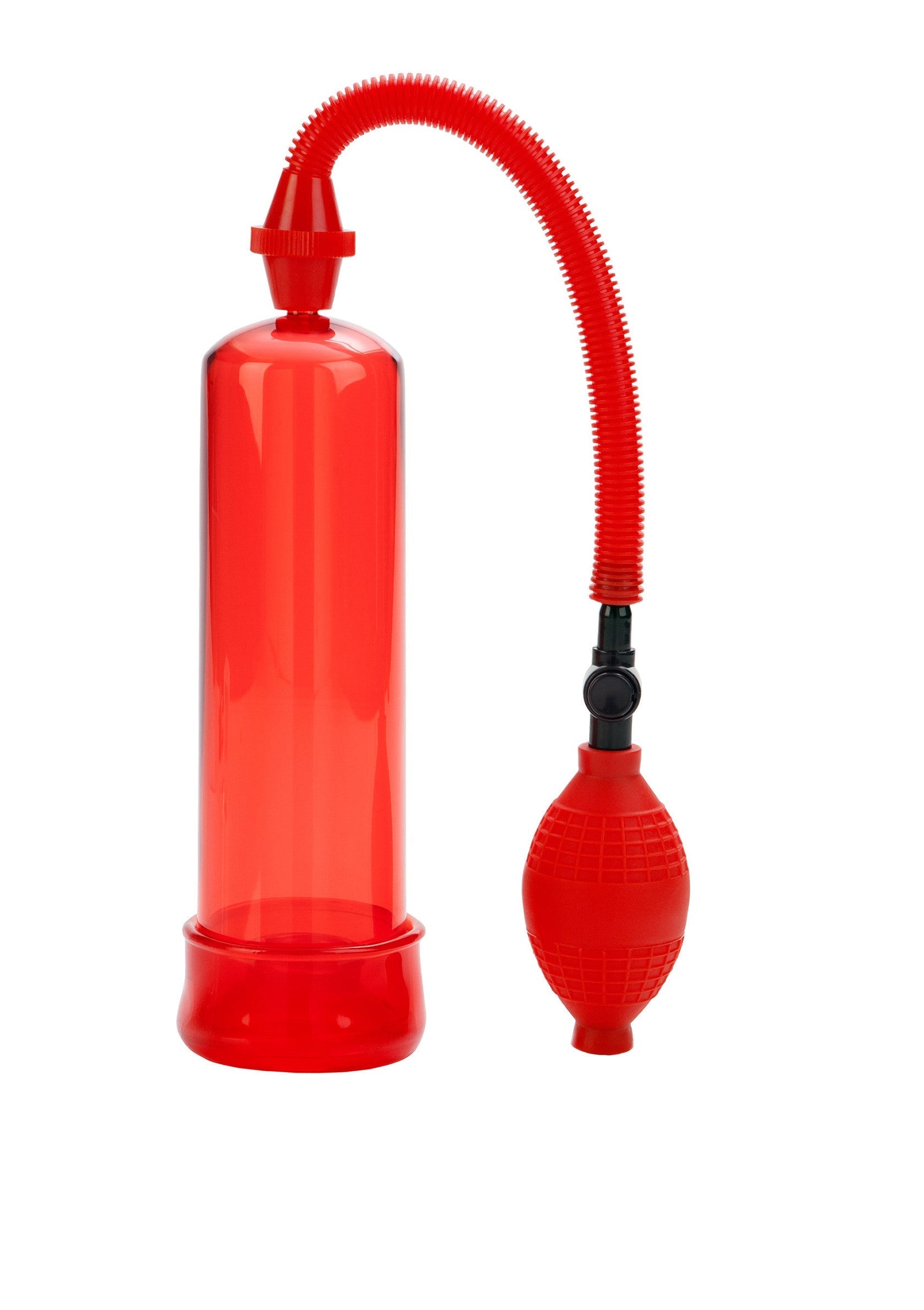 Pompe à pénis rouge pour le plaisir masculin. Améliorez votre expérience avec cet accessoire.; Rode penispomp voor mannelijk plezier. Verbeter uw ervaring met dit accessoire.; Red penis pump for male pleasure. Enhance your experience with this accessory.