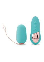 Vibromasseur turquoise Sensuelle avec télécommande pour plus de plaisir et de contrôle.; Sensuelle turquoise vibrator met afstandsbediening voor meer plezier en controle.; Sensuelle turquoise vibrator with remote control for more fun and control.