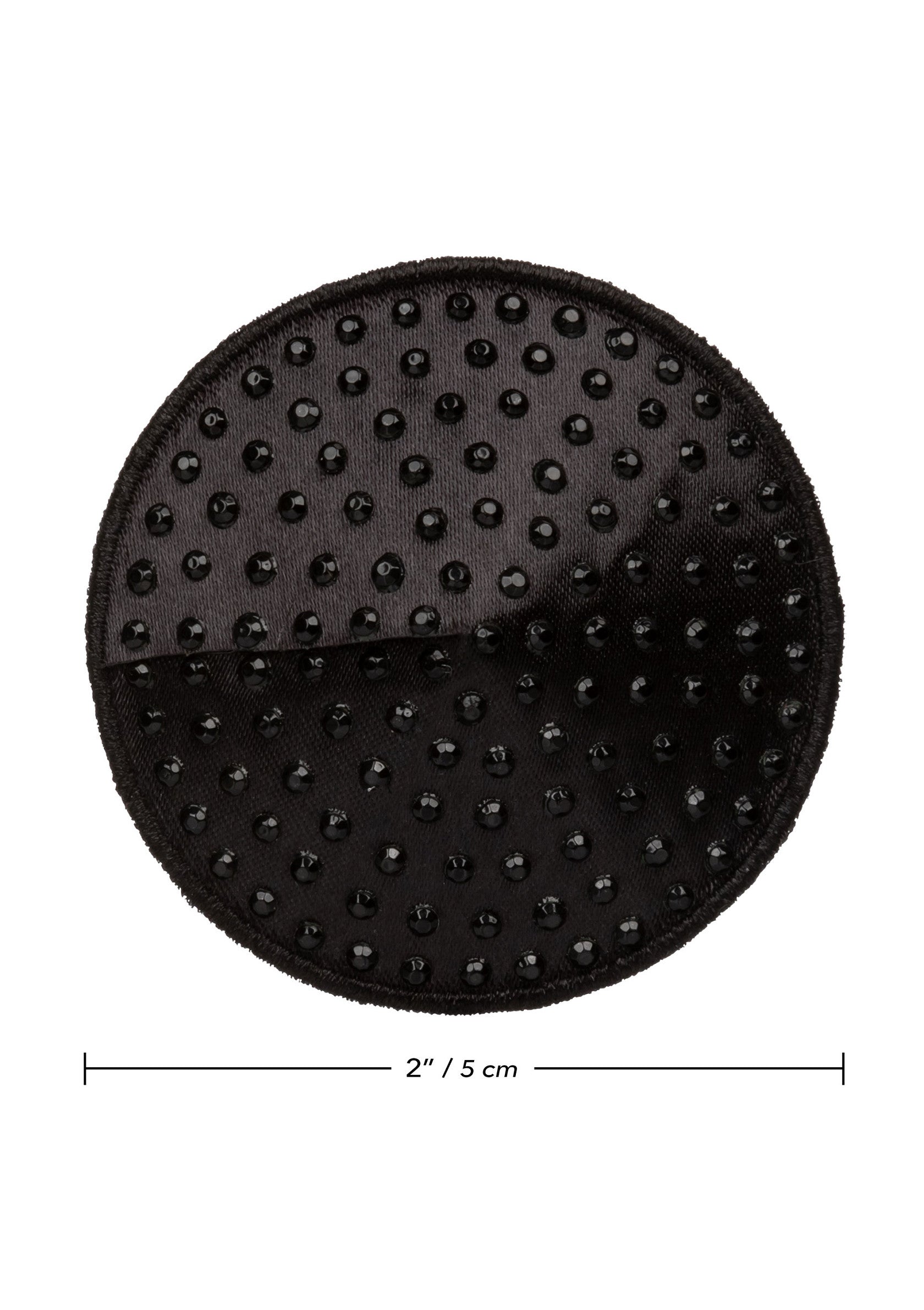 Coussinet rond noir de 5 cm avec picots antidérapants pour plus de confort et de sécurité.; Zwarte, ronde pad van 5 cm met antislip noppen voor extra comfort en veiligheid.; Black 2" / 5 cm round pad with anti-slip nubs for added comfort and security.