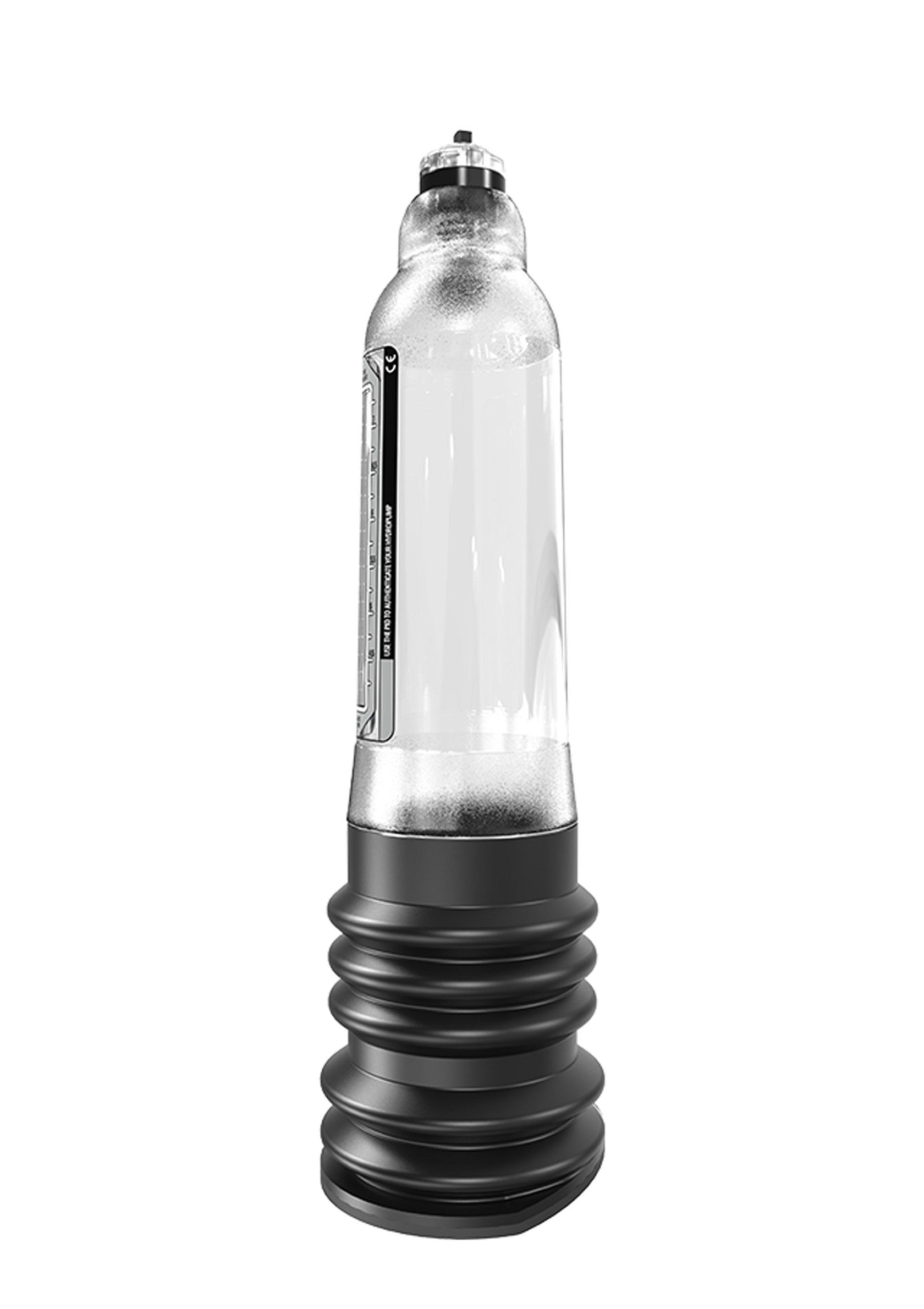 Pompe à pénis transparente avec manchon noir. Améliorez votre expérience intime.; Transparante penispomp met zwarte huls. Verbeter uw intieme ervaring.; Transparent penis pump with black sleeve. Enhance your intimate experience.