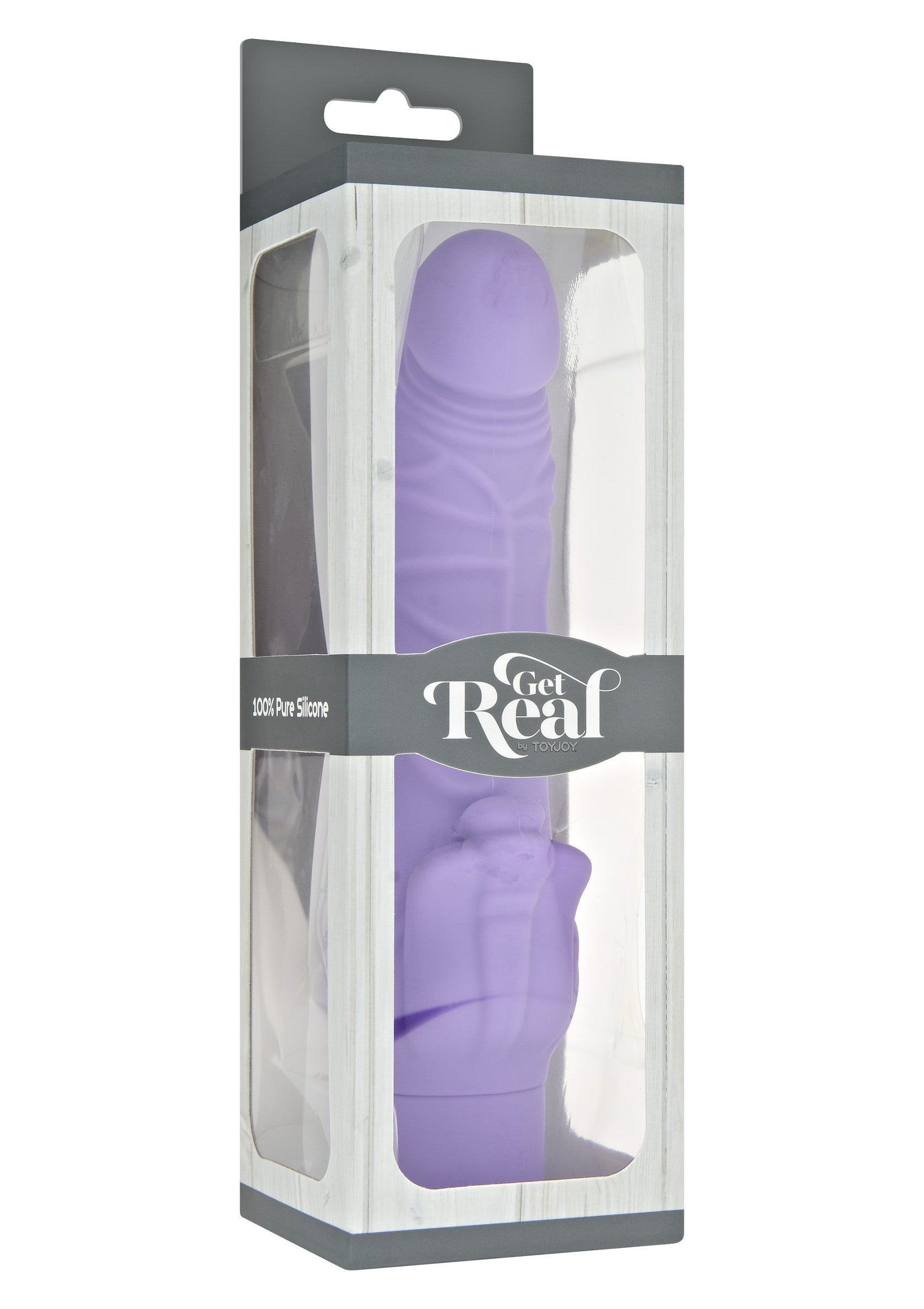 Sextoy réaliste violet 'Get Real' en silicone 100% pur, pour un plaisir intense et une expérience authentique.; Paars 'Get Real' seksspeeltje van 100% pure siliconen voor intens plezier en een authentieke ervaring.; Purple 'Get Real' 100% pure silicone dildo for intense pleasure and an authentic experience.