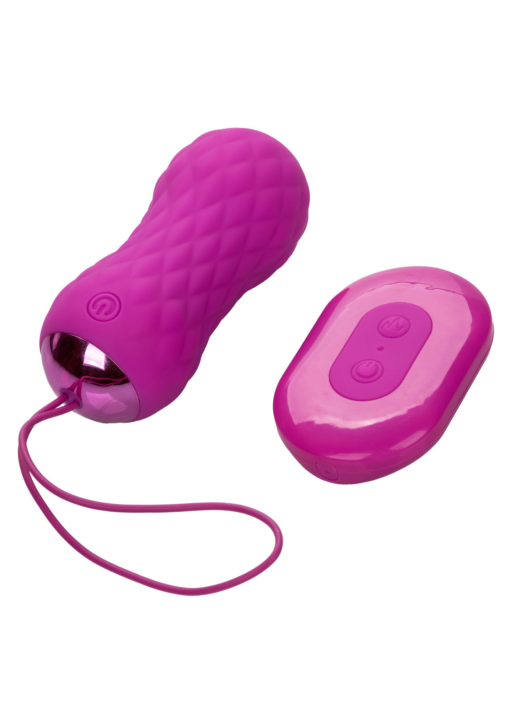 Vibromasseur rose avec télécommande sans fil pour une stimulation intime.; Roze vibrator met draadloze afstandsbediening voor intieme stimulatie.; Pink vibrator with wireless remote for intimate stimulation.