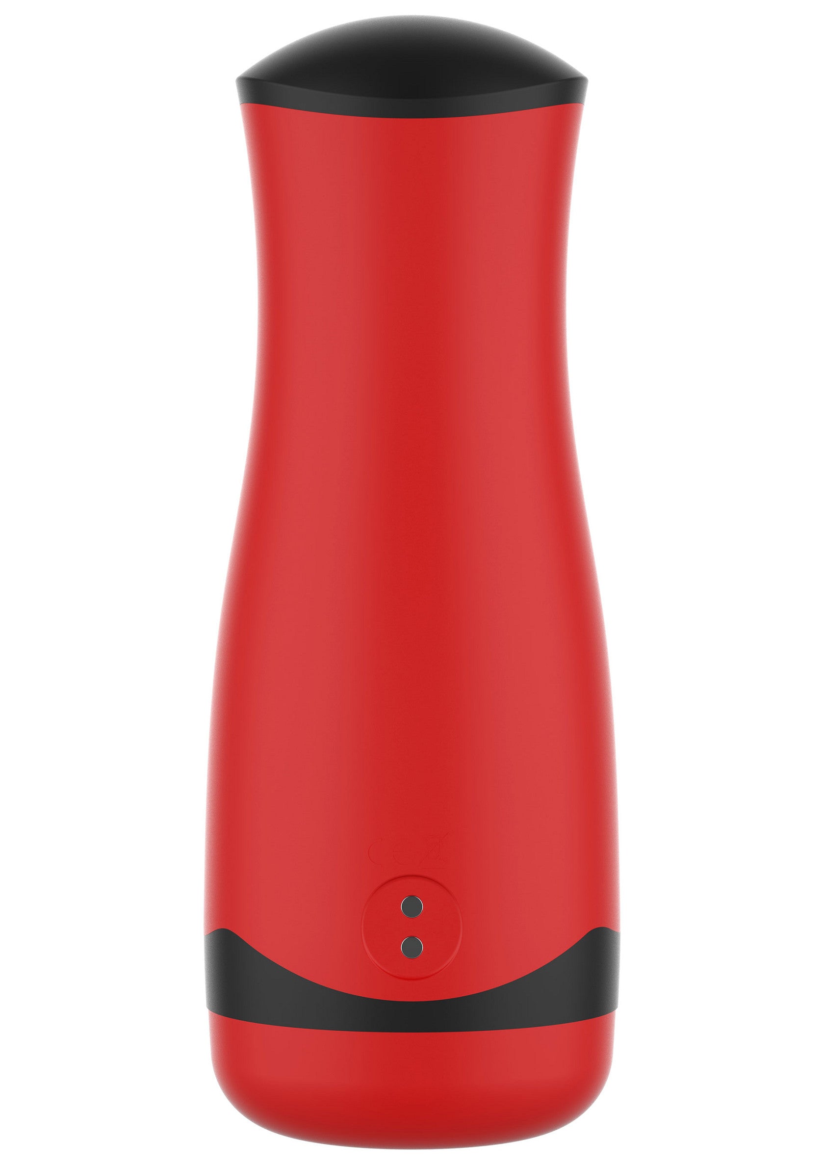 Distributeur automatique de nourriture pour animaux, rouge et noir.; Automatische dierenvoederbak, rood en zwart.; Automatic pet food dispenser, red and black.