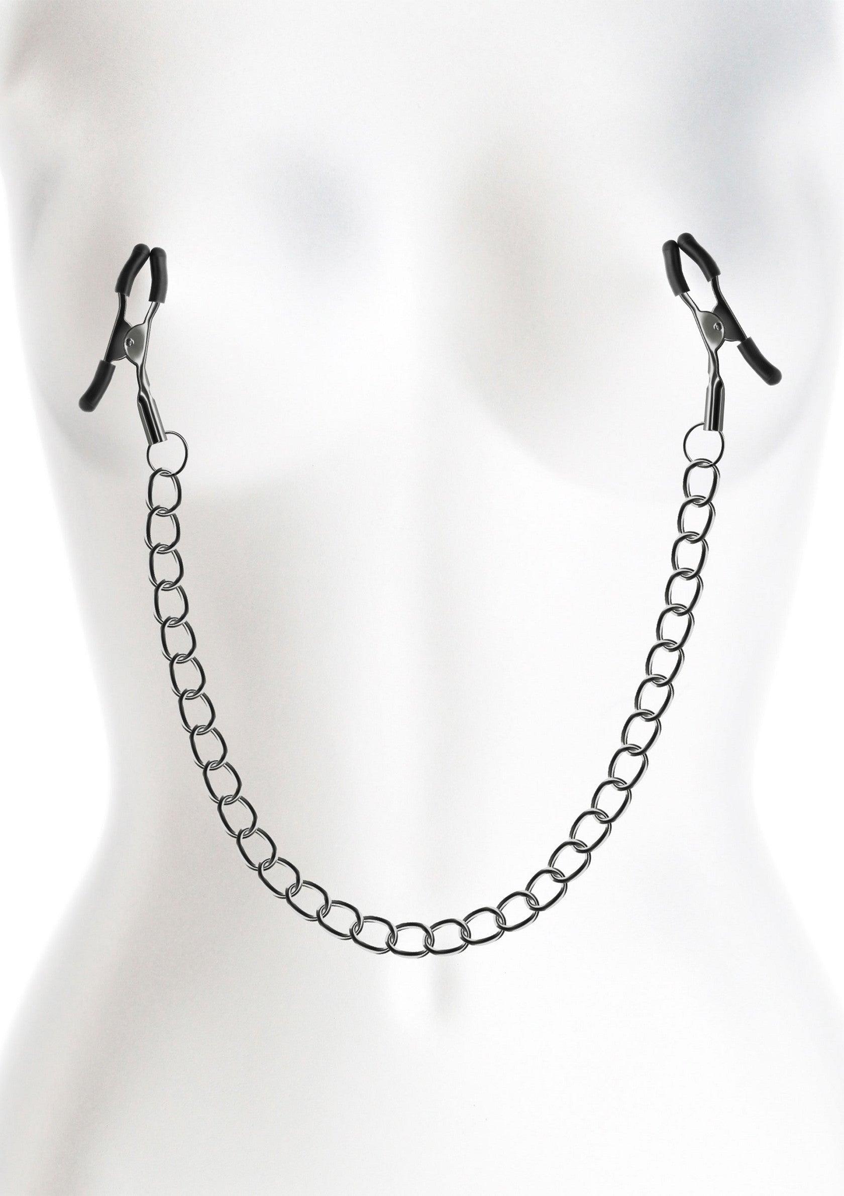 Pinces à tétons avec chaîne pour le plaisir et la stimulation.; Tepelklemmen met ketting voor genot en stimulatie.; Nipple clamps with chain for pleasure and stimulation.