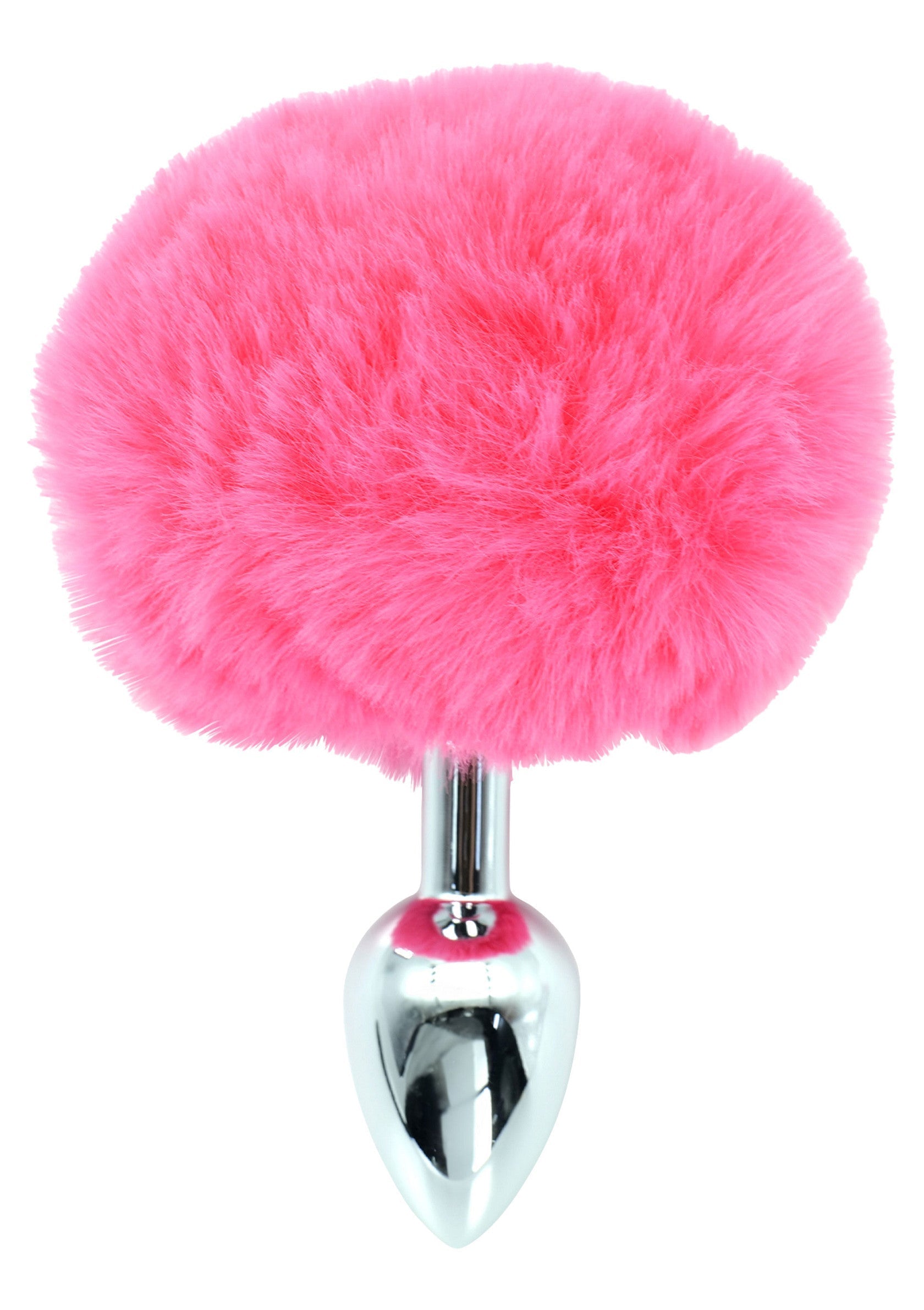 Plug anal en métal avec queue de lapin rose en fourrure douce pour plus de plaisir. Confort et style garantis !; Metalen buttplug met roze, zachte konijnenstaart voor extra plezier. Comfort en stijl gegarandeerd!; Metal butt plug with pink, soft faux fur bunny tail for added fun. Comfort and style guaranteed!