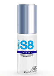 Lubrifiant personnel Stimul8 S8 Cooling à base d'eau pour une sensation de fraîcheur.; Stimul8 S8 Cooling glijmiddel op waterbasis voor een verkoelend effect.; Stimul8 S8 Cooling water-based personal lubricant for a cooling sensation.