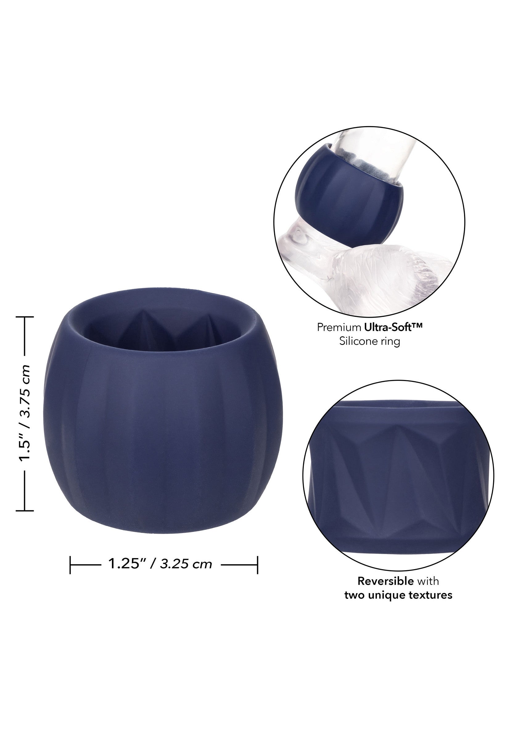 Anneau en silicone réversible texturé pour homme. Ultra-doux et réversible.; Omkeerbare siliconen ring met textuur voor mannen. Ultra-zacht en omkeerbaar.; Textured reversible silicone ring for men. Ultra-soft and reversible.