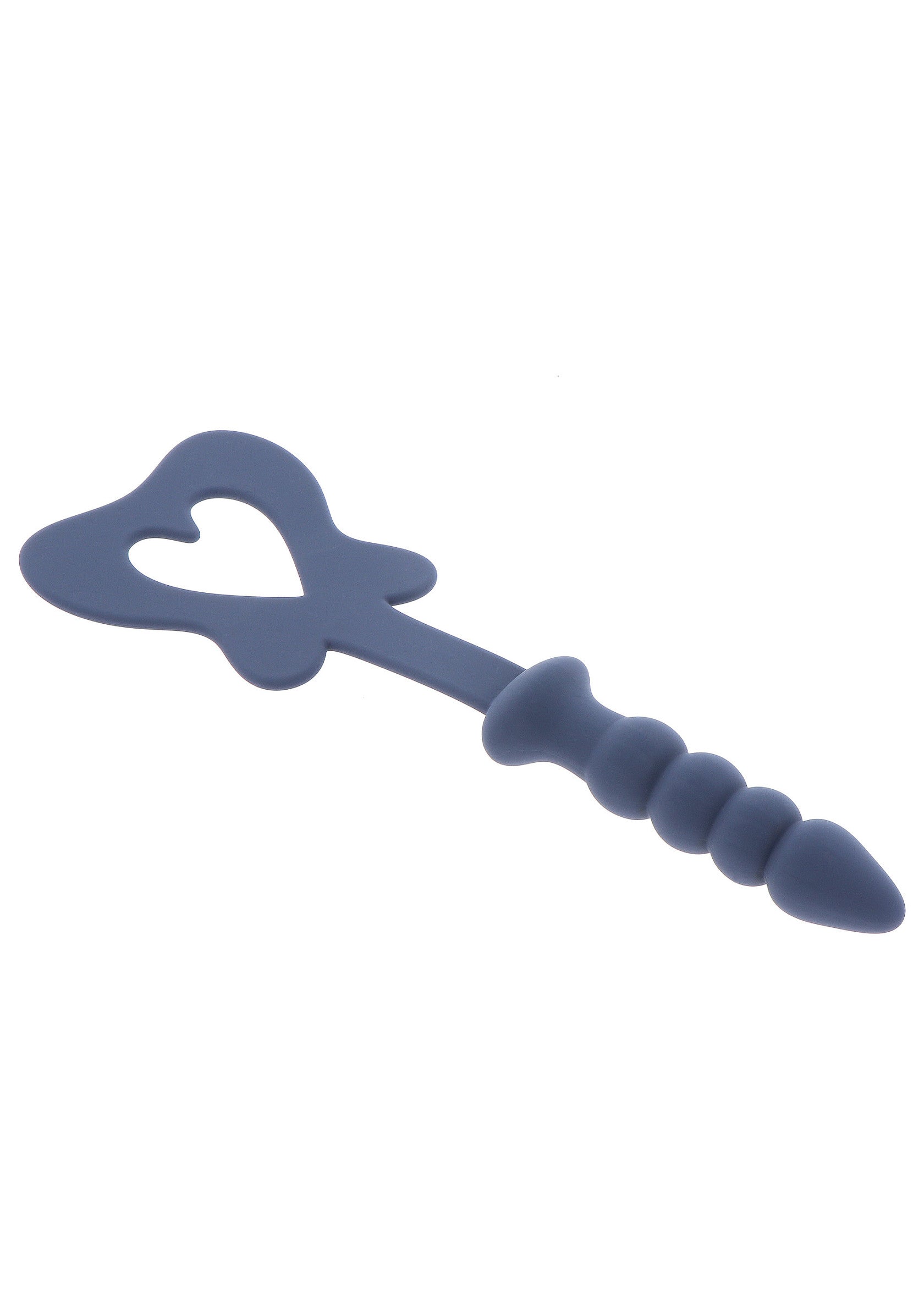 Plug anal bleu en silicone avec poignée en forme de coeur pour le plaisir. Jouet intime discret et confortable.; Blauwe siliconen anale plug met hartvormig handvat voor plezier. Discreet en comfortabel intiem speeltje.; Blue silicone anal plug with heart-shaped handle for pleasure. Discreet and comfortable intimate toy.