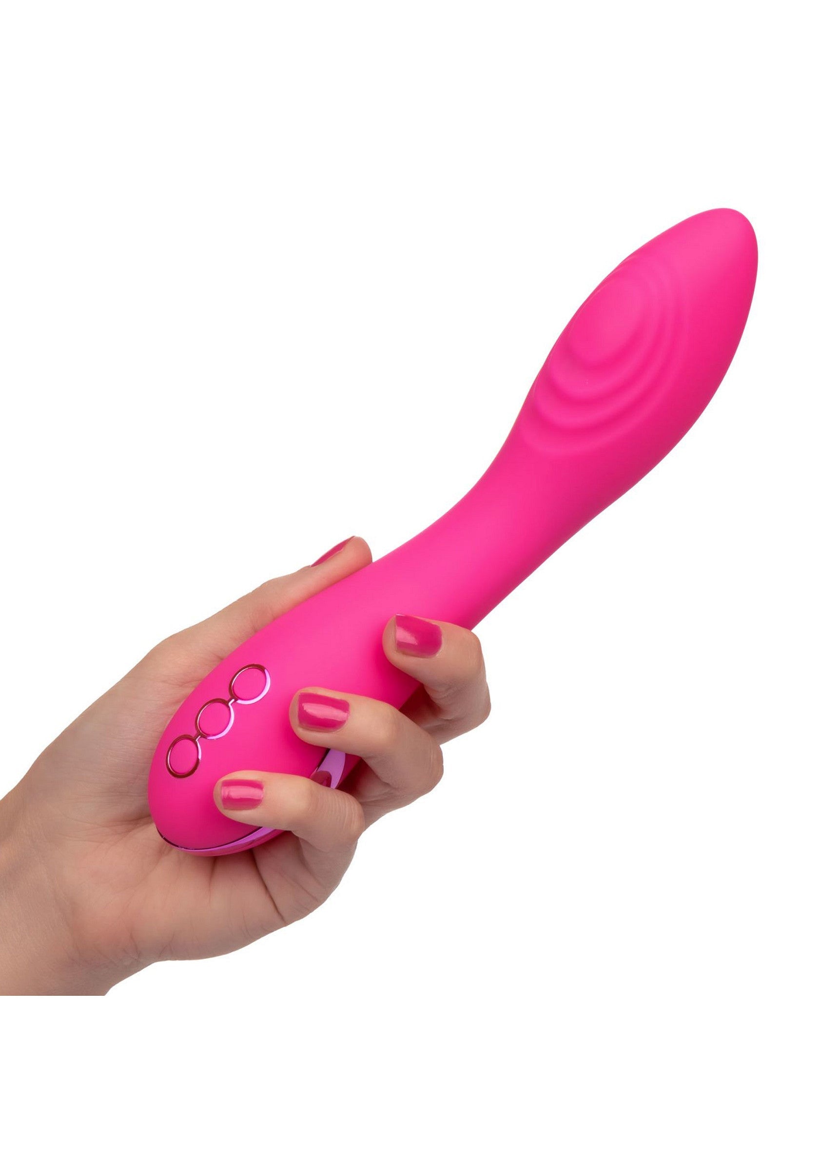 Vibromasseur rose pour le plaisir personnel, textures et contrôle facile, exploration intime garantie.; Roze vibrator voor persoonlijk genot, texturen en gemakkelijke bediening, intieme ontdekking gegarandeerd.; Pink vibrator for personal pleasure, textures & easy control. Intimate exploration guaranteed.