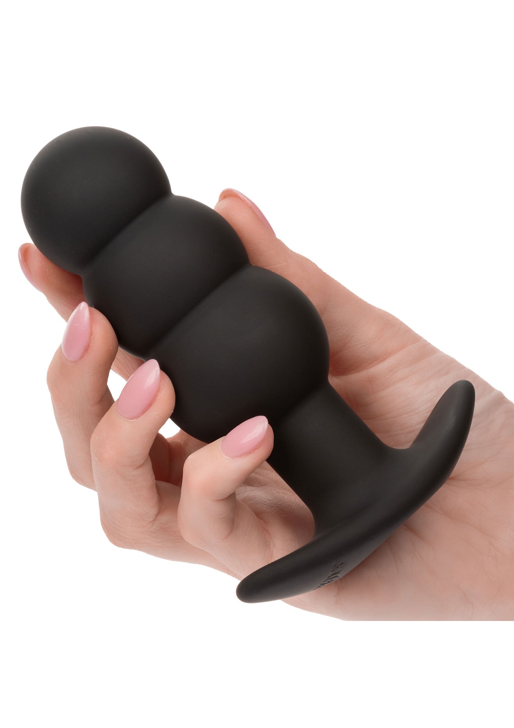 Plug anal noir avec des boules texturées pour une stimulation intense et un plaisir varié.; Zwarte anale plug met getextureerde ballen voor intense stimulatie en gevarieerd genot.; Black anal plug with textured balls for intense stimulation and varied pleasure.