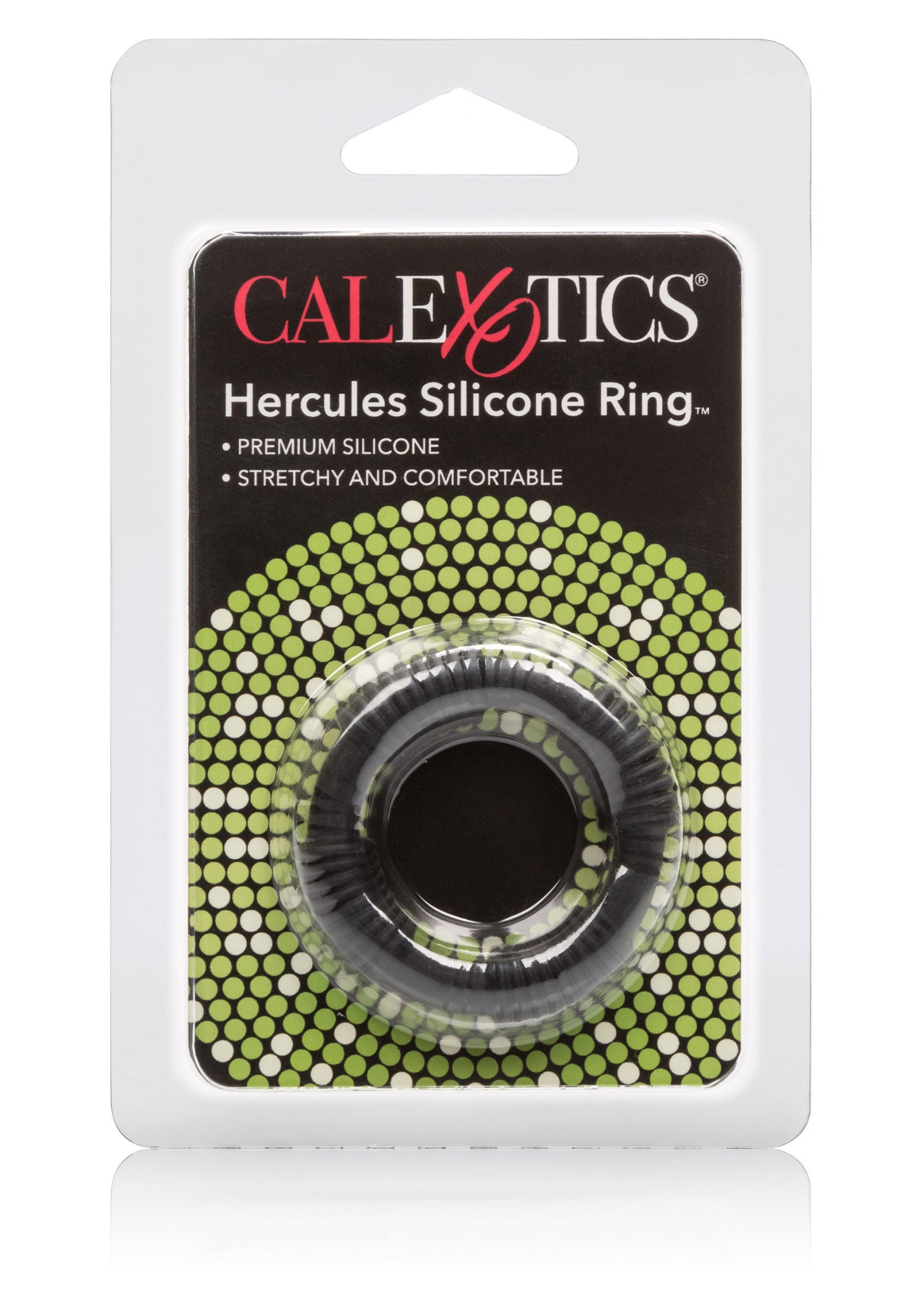 Anneau pénien Calexotics Hercules en silicone extensible pour plus de confort et de plaisir.; Calexotics Hercules siliconen penisring, rekbaar voor comfort en plezier.; Calexotics Hercules silicone cock ring, stretchy for comfort and pleasure.