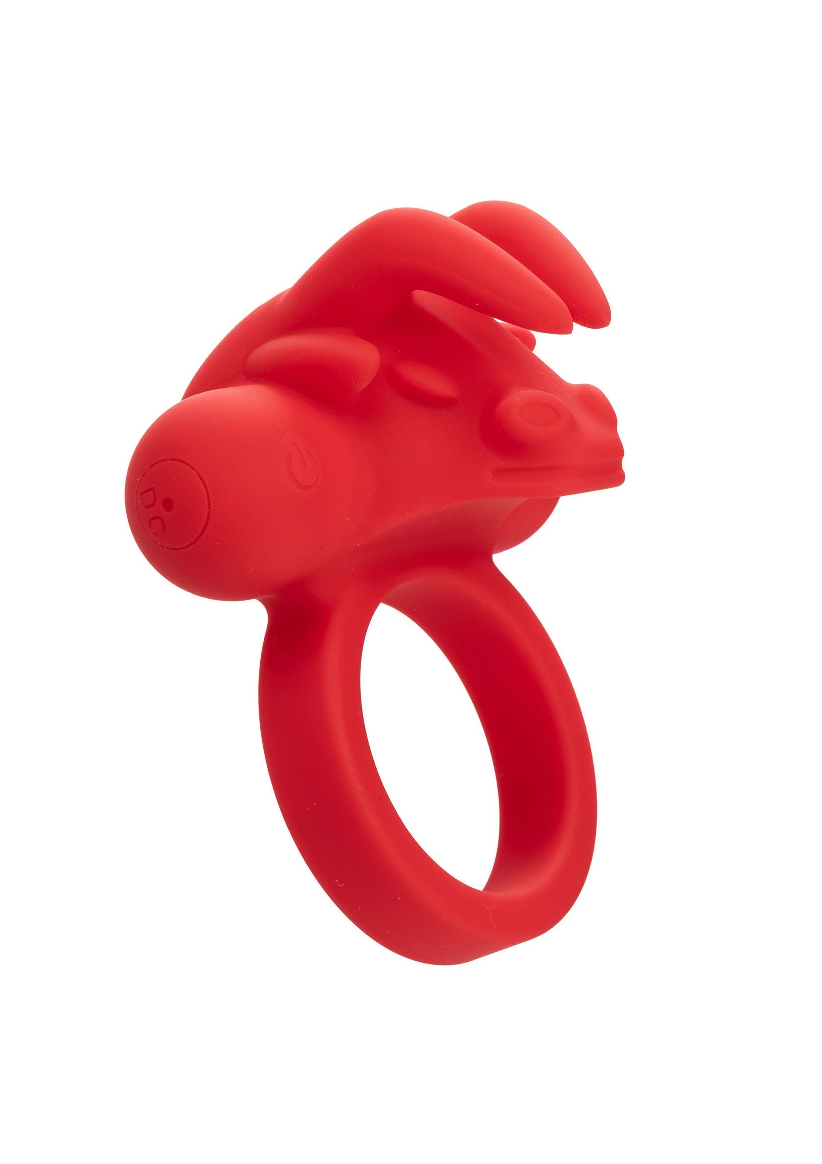 Anneau pénien vibrant rouge en forme de taureau pour des sensations intenses et amusantes.; Rode vibrerende penisring in de vorm van een stier voor intense en leuke sensaties.; Red bull-shaped vibrating cock ring for intense and fun sensations.