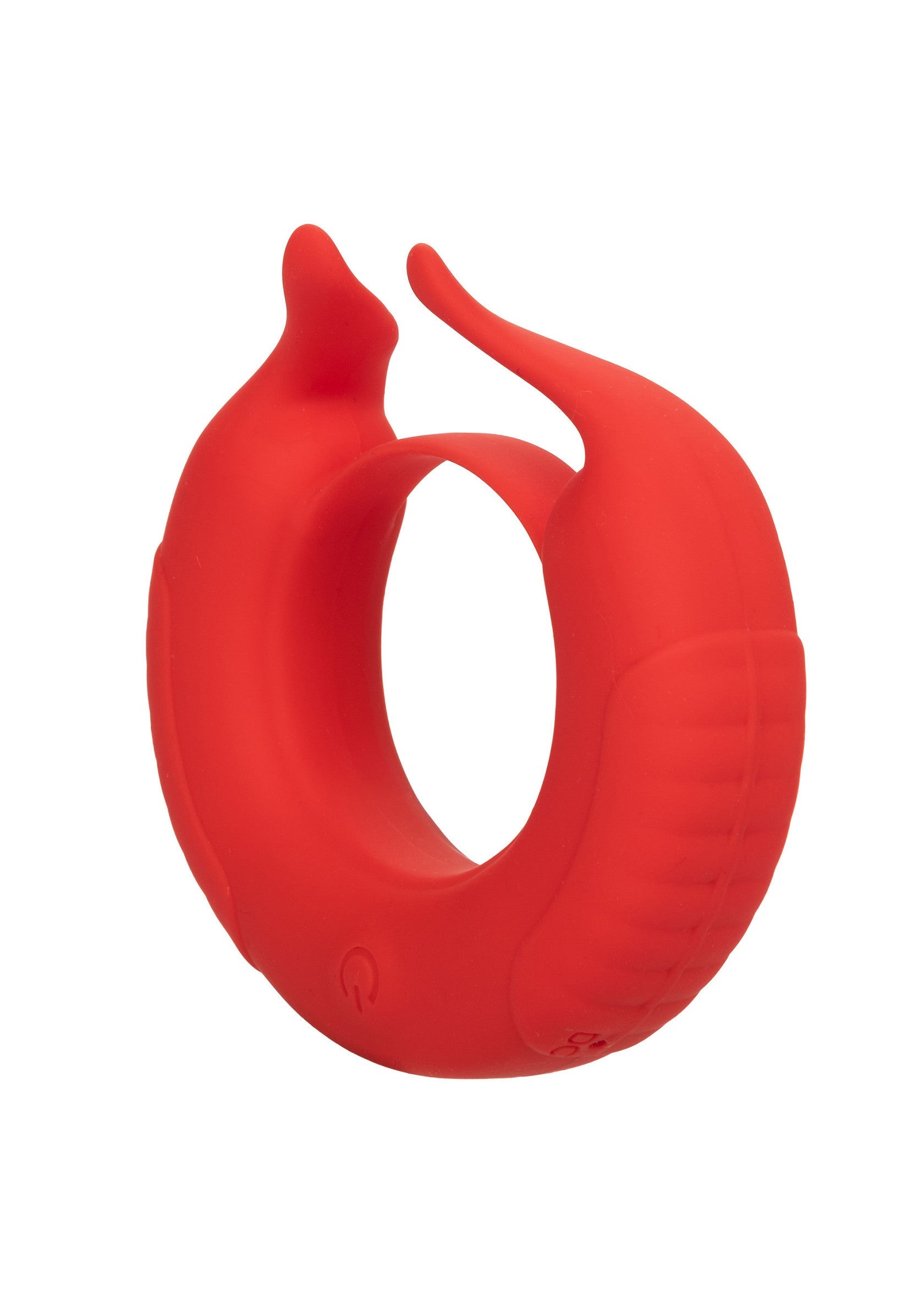 Anneau vibrant rouge pour couple. Augmentez le plaisir et l'intimité avec ce jouet érotique.; Rode vibrerende ring voor koppels. Verhoog het plezier en de intimiteit met dit erotische speeltje.; Red vibrating couple's ring. Enhance pleasure and intimacy with this erotic toy.