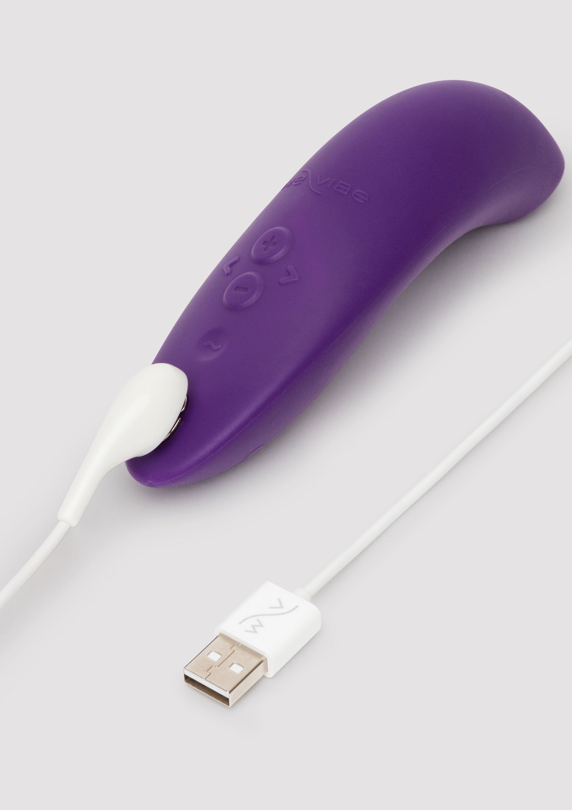 Masseur vibrant rechargeable violet avec câble USB pour le plaisir personnel.; Paarse oplaadbare vibrerende massager met USB-kabel voor persoonlijk genot.; Purple rechargeable vibrating massager with USB cable for personal enjoyment.