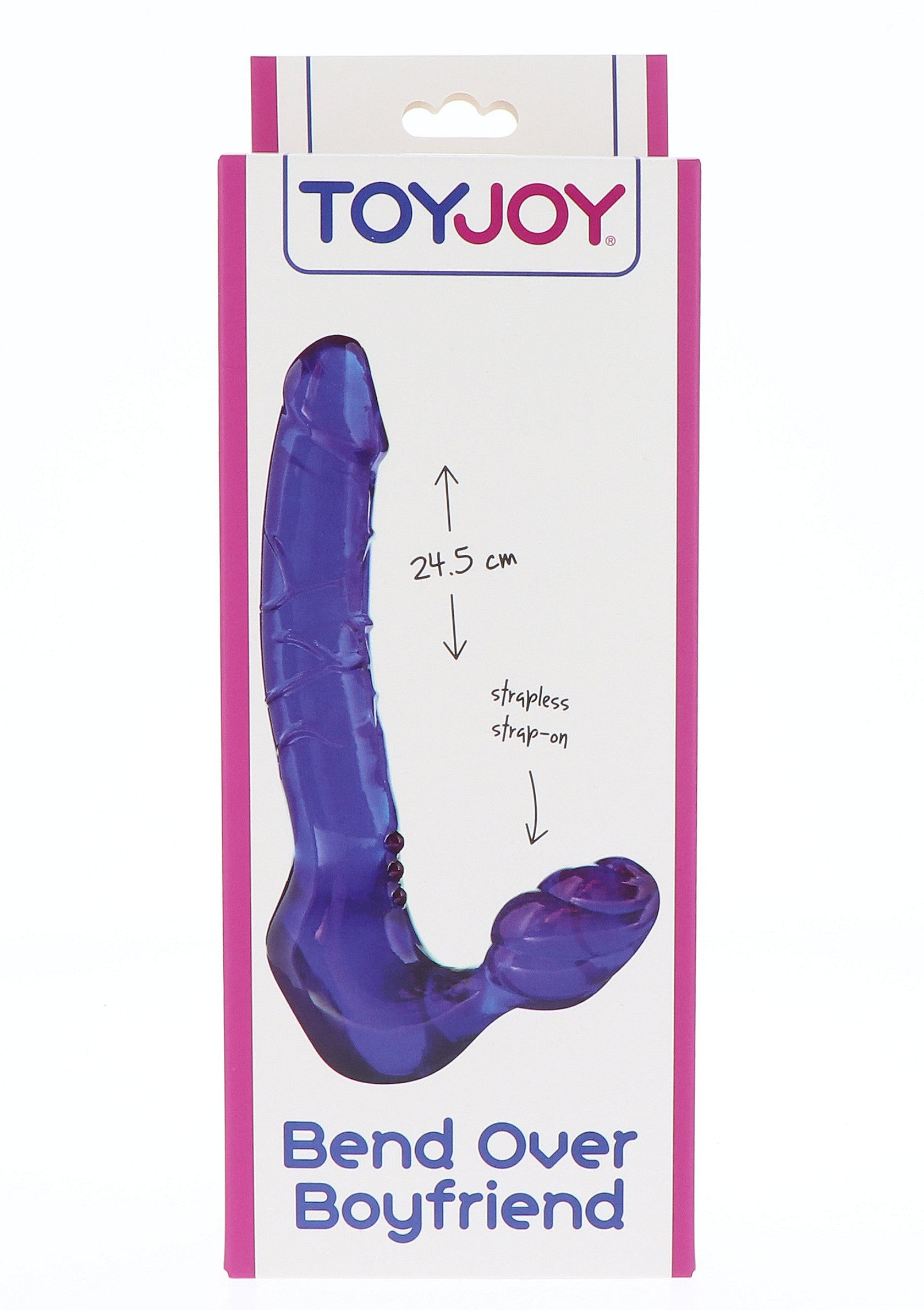 ToyJoy Bend Over Boyfriend gode violet, 24.5 cm. Jouet pour adultes pour le plaisir personnel.; ToyJoy Bend Over Boyfriend paarse dildo, 24,5 cm. Volwassen speeltje voor persoonlijk plezier.; ToyJoy Bend Over Boyfriend purple dildo, 24.5 cm. Adult toy for personal pleasure.