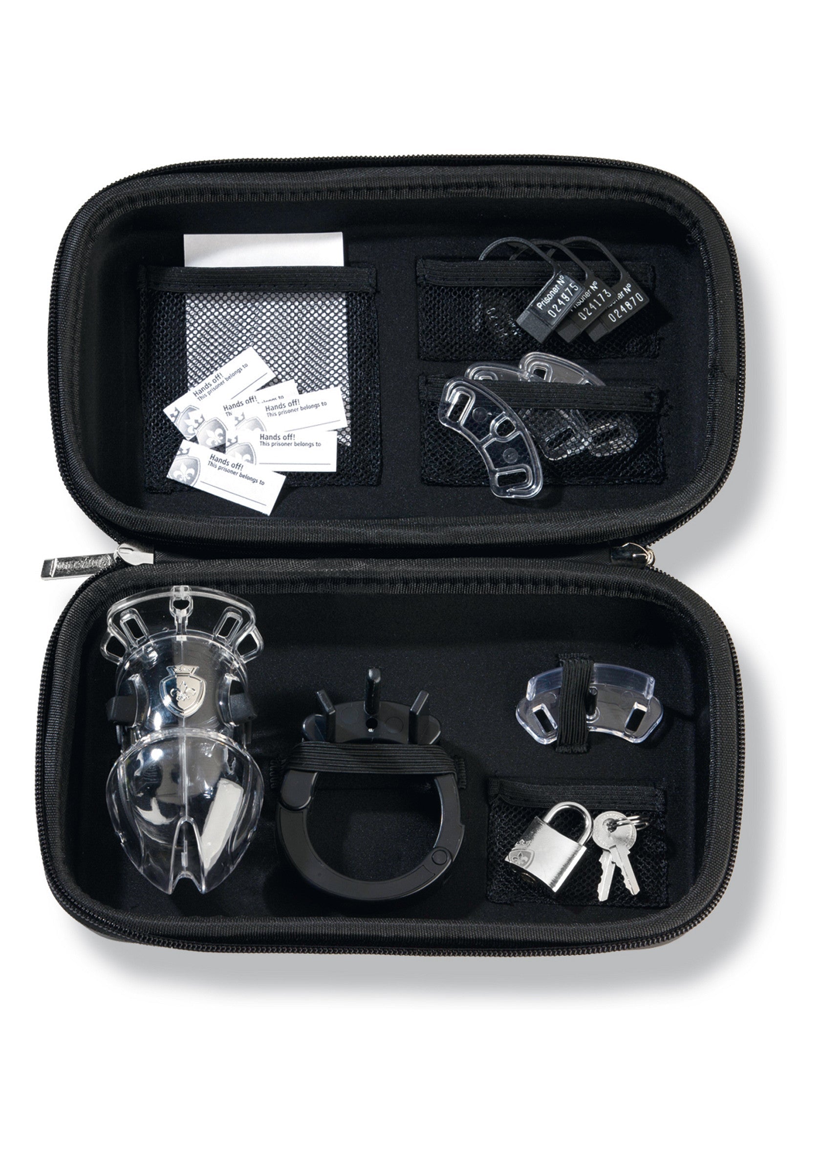 Étui de rangement pour dispositifs de chasteté. Gardez tout organisé et en sécurité.; Opbergkoffer voor kuisheidsapparaten. Houd alles georganiseerd en veilig.; Storage case for chastity devices. Keep everything organized and secure.