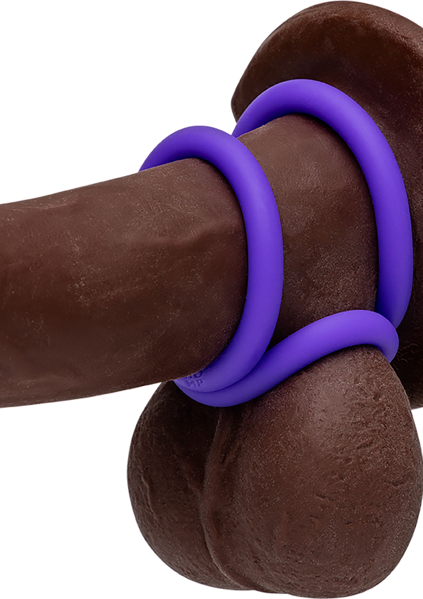 Anneau pénien violet pour plus de plaisir et d'endurance.; Paarse penisring voor meer genot en uithoudingsvermogen.; Purple cock ring for enhanced pleasure and stamina.