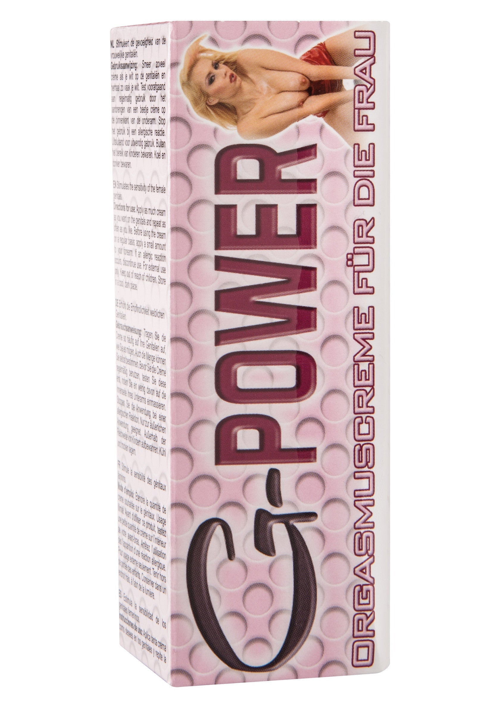 Crème orgasmique G-Power pour femmes. Boostez votre plaisir!; G-Power orgasme crème voor vrouwen. Verhoog je genot!; G-Power orgasm cream for women. Enhance your pleasure!