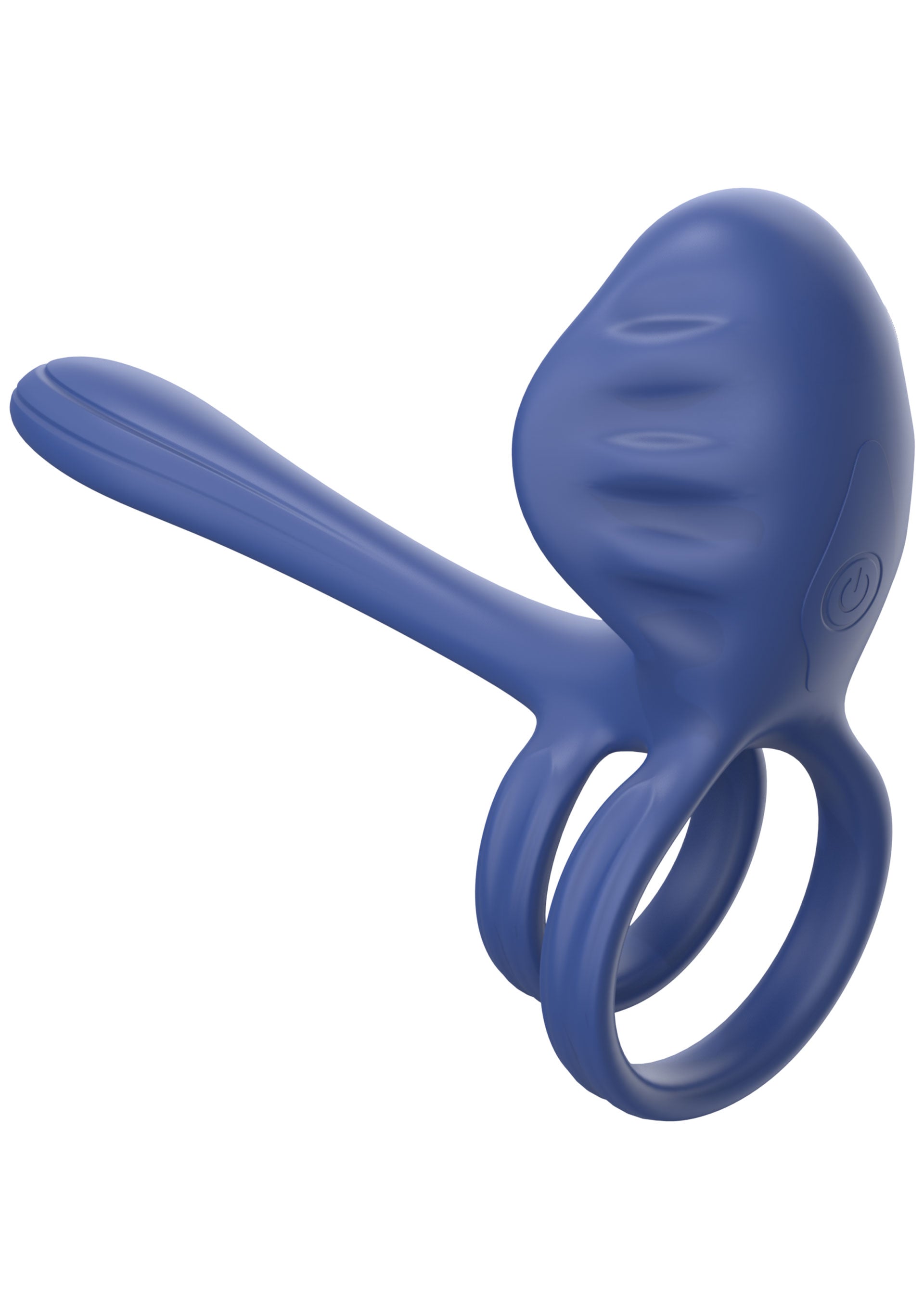 Vibromasseur pénien bleu pour homme avec anneaux pour une stimulation intense.; Blauwe penis vibrator voor mannen met ringen voor intense stimulatie.; Blue penis vibrator for men with rings for intense stimulation.