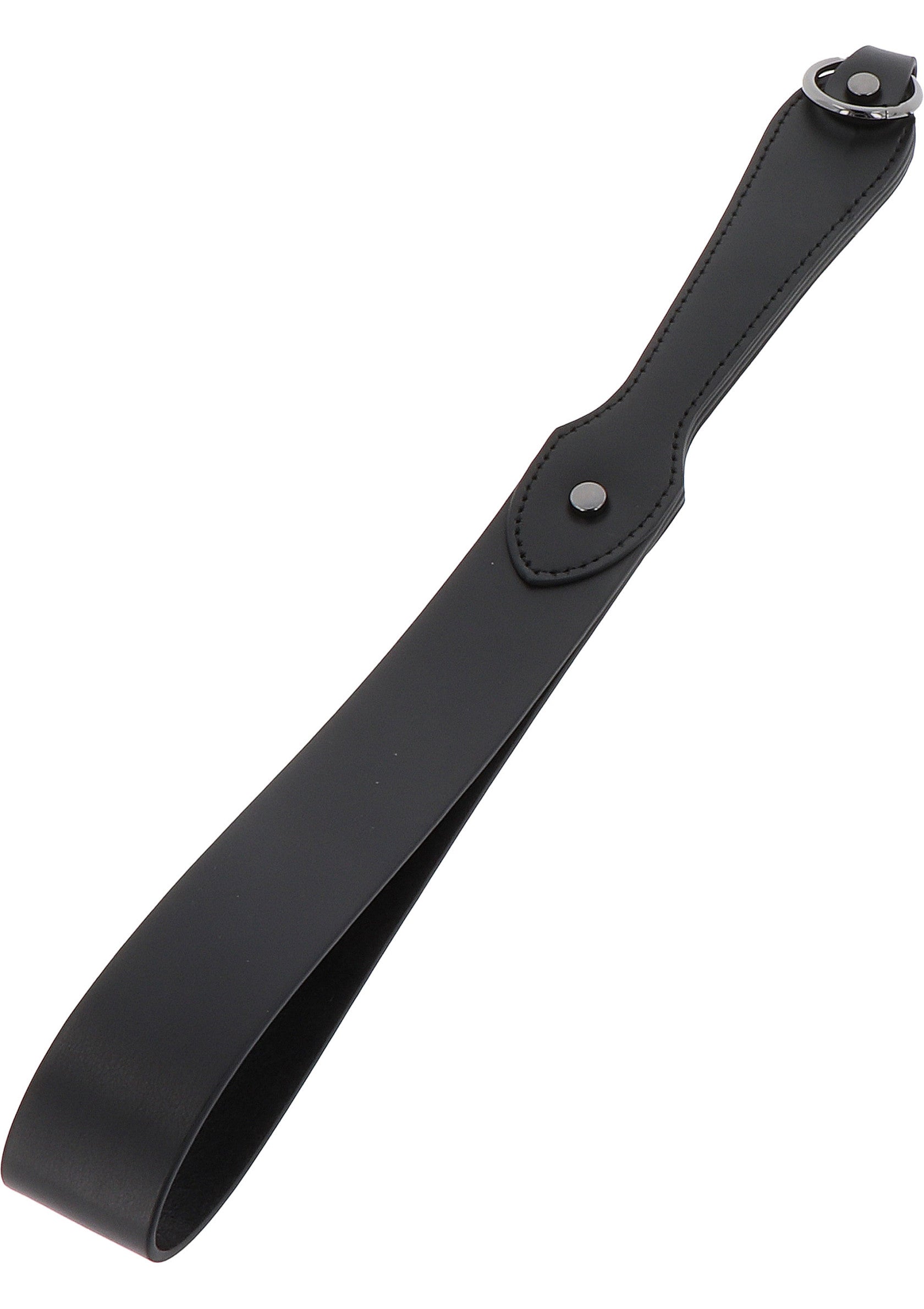 Martinet en cuir noir pour jeux de rôle adultes. Un accessoire coquin pour pimenter vos moments intimes. ; Zwarte leren spanking riem voor volwassen rollenspellen. Een ondeugende accessoire om je intieme momenten mee op te fleuren.; Black leather spanking paddle for adult roleplay. A naughty accessory to spice up your intimate moments.