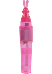Masseur vibrant rose avec motif lapin pour le plaisir intime.; Roze vibrerende massager met konijntjesmotief voor intiem plezier.; Pink vibrating massager with bunny design for intimate pleasure.