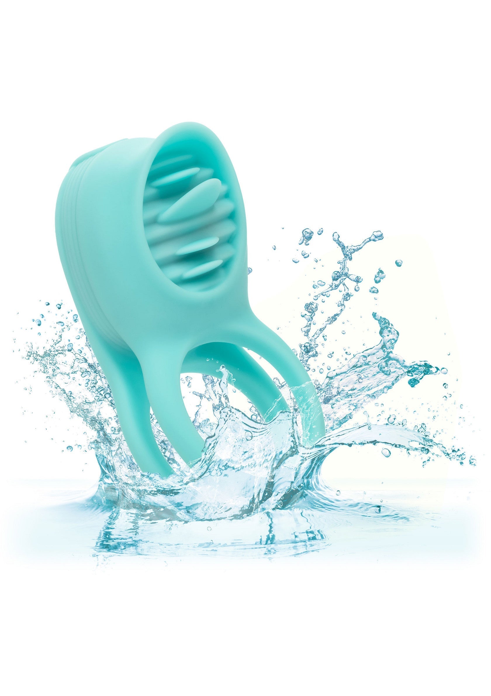 Anneau pénien texturé bleu turquoise pour plus de plaisir. Découvrez des sensations uniques et intenses!; Turquoise blauwe penisring met textuur voor extra plezier. Ontdek unieke en intense gevoelens!; Teal textured cock ring for extra pleasure. Experience unique and intense sensations!