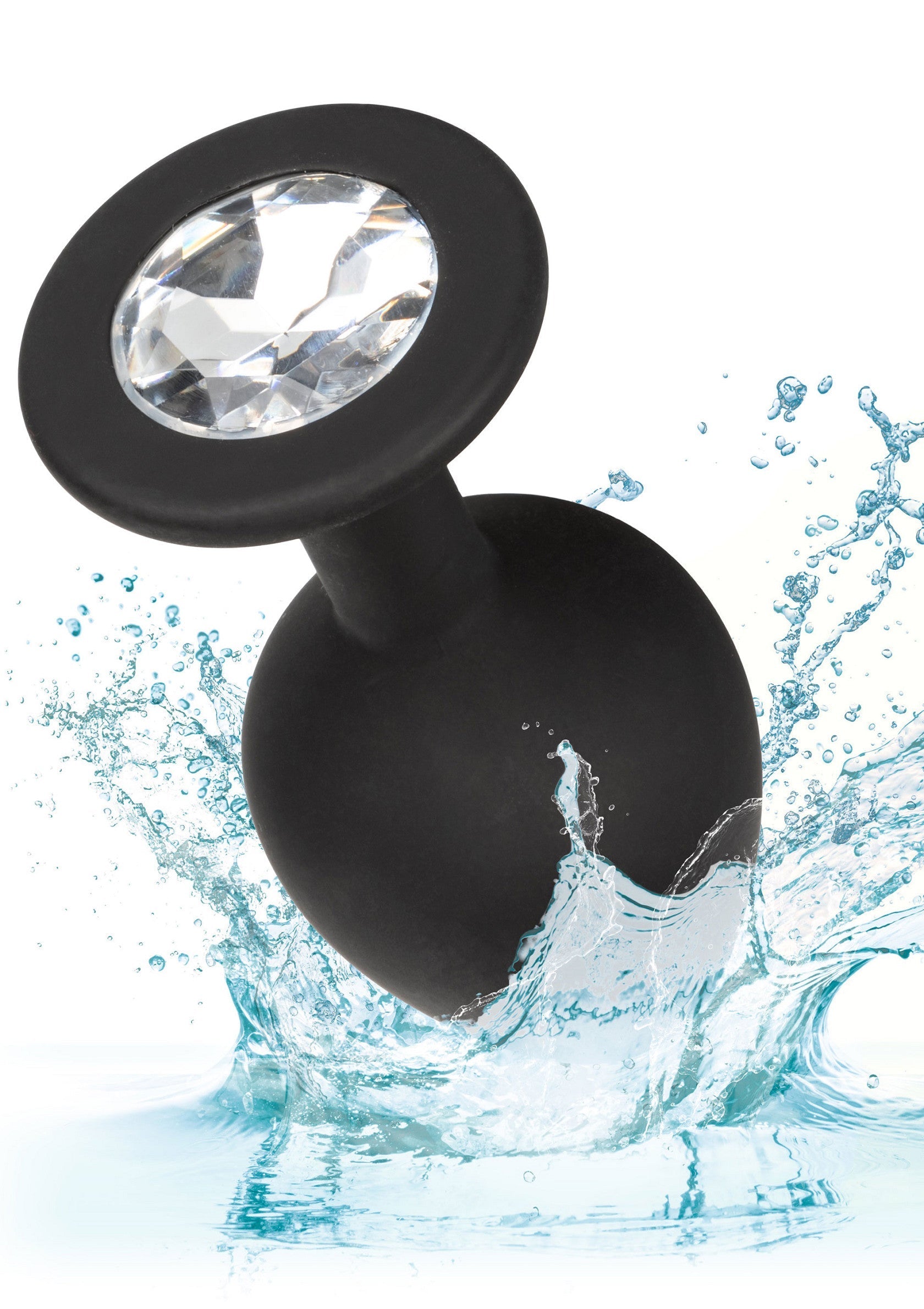 Plug anal noir avec un strass pour une touche glamour et ludique. Explorez le plaisir avec style.; Zwarte buttplug met strass voor een glamoureuze en speelse touch. Ontdek plezier in stijl.; Black butt plug with a rhinestone for a glamorous, playful touch. Explore pleasure in style.